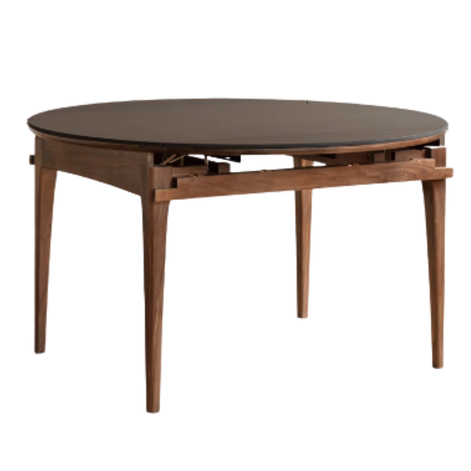Black Walnut, Oak Solid Wood Modern Folding Round Dining Table