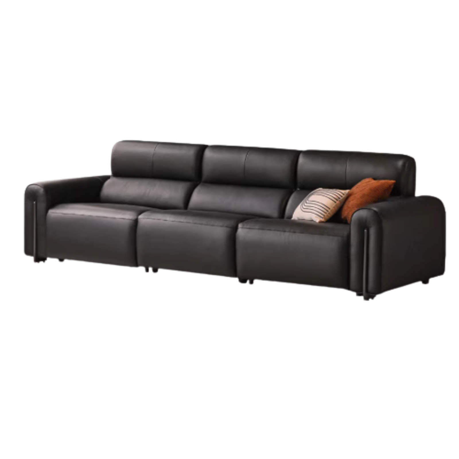 Leather Electric Italian Zero Wall Black Leather Sofa.