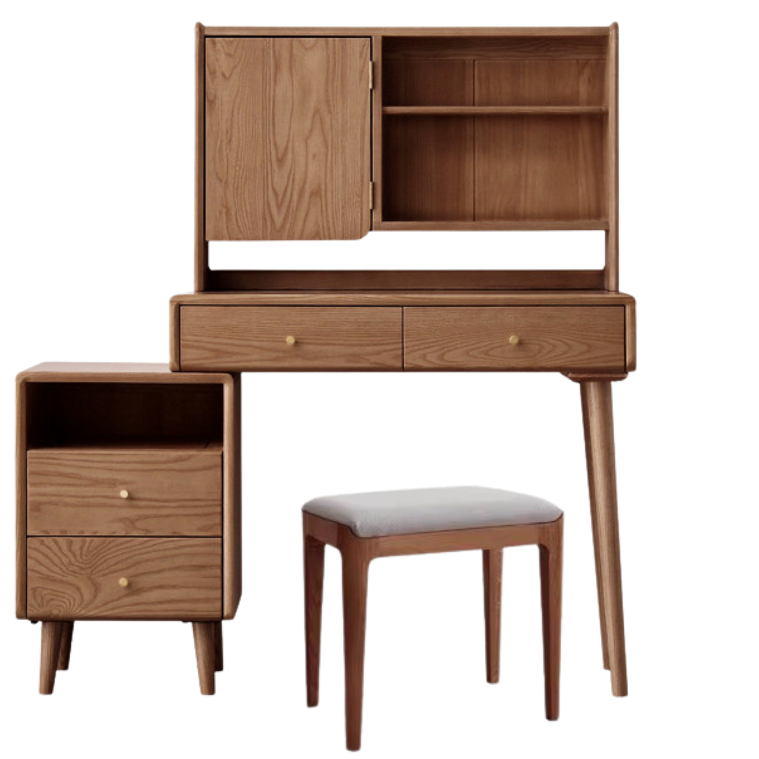 Ash Solid Wood Walnut Color Dressing Table.