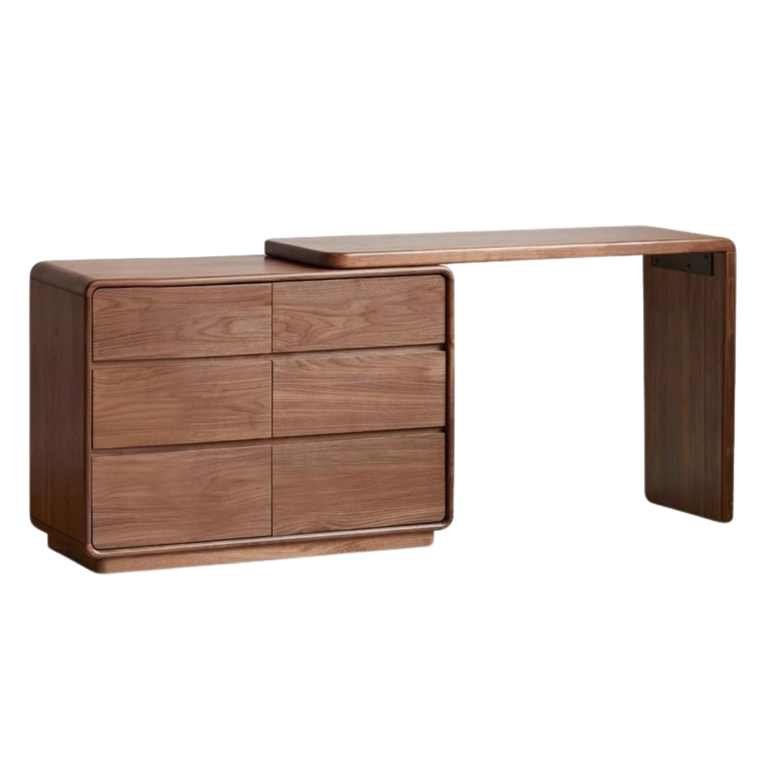 Black Walnut, Golden Sandalwood Telescopic Dressing Table.