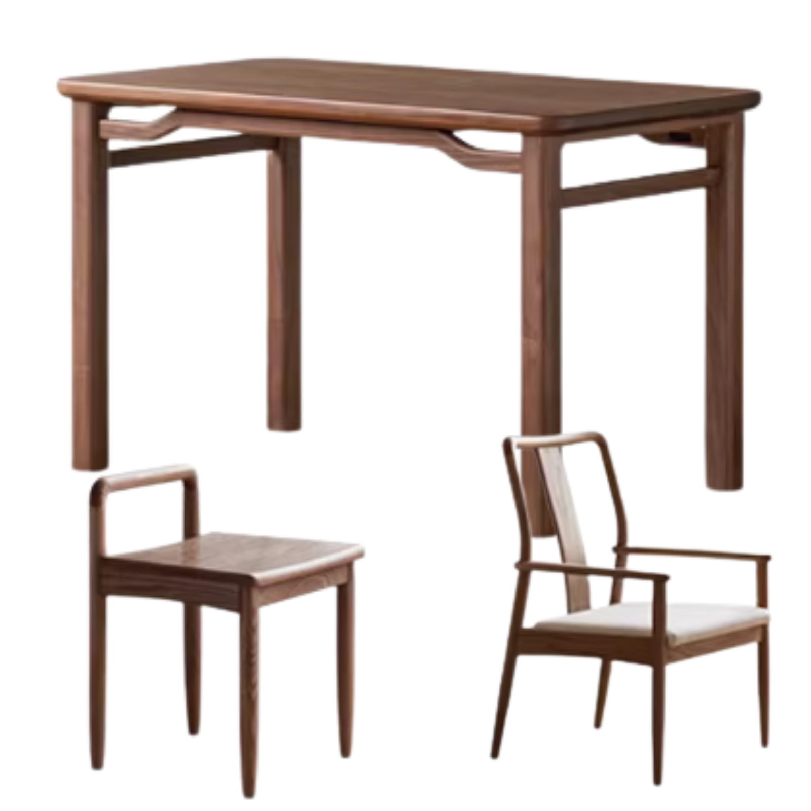 Black Walnut, Ash Solid Wood Style Tea Table.