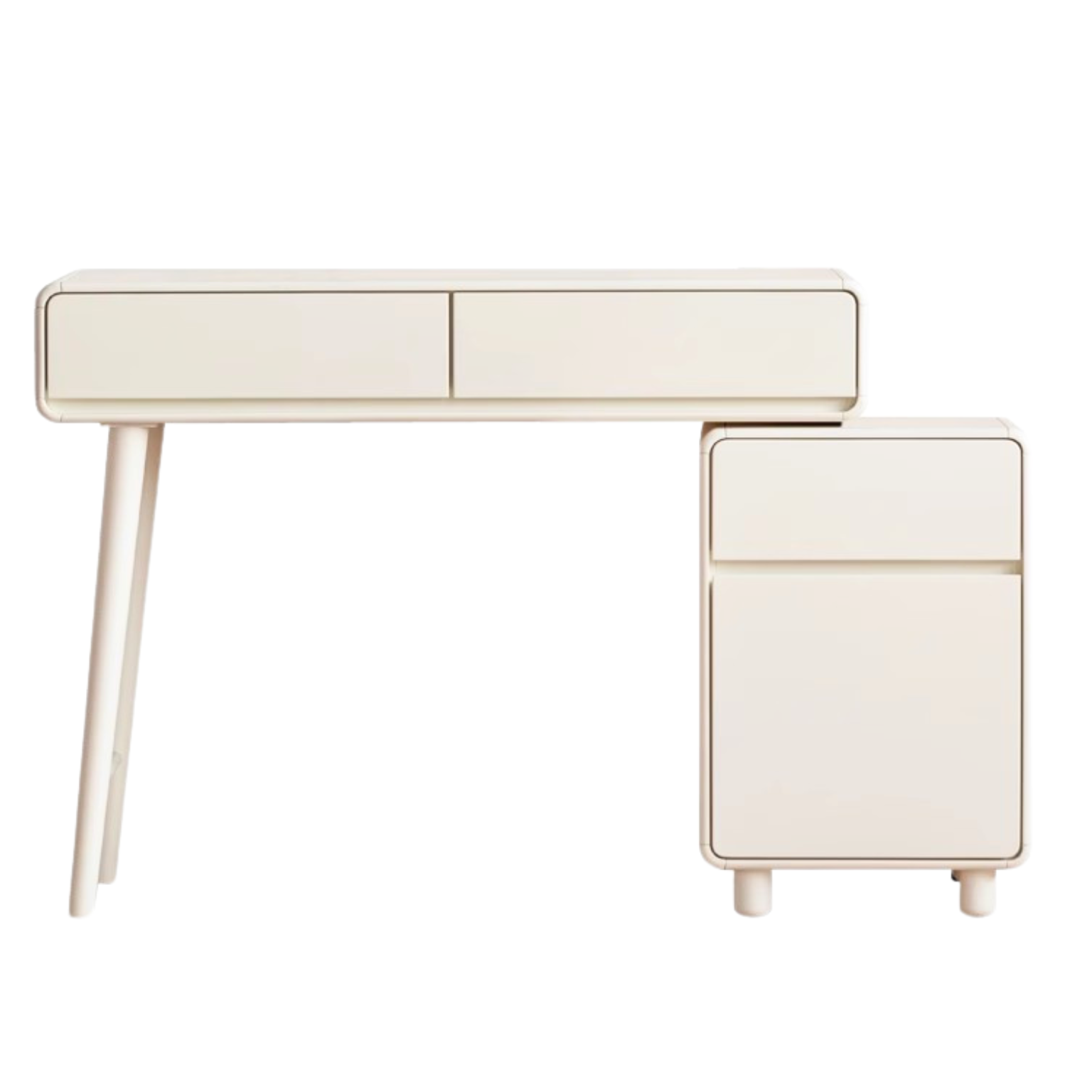 Solid Rubberwood Milky Telescopic Vanity Table.