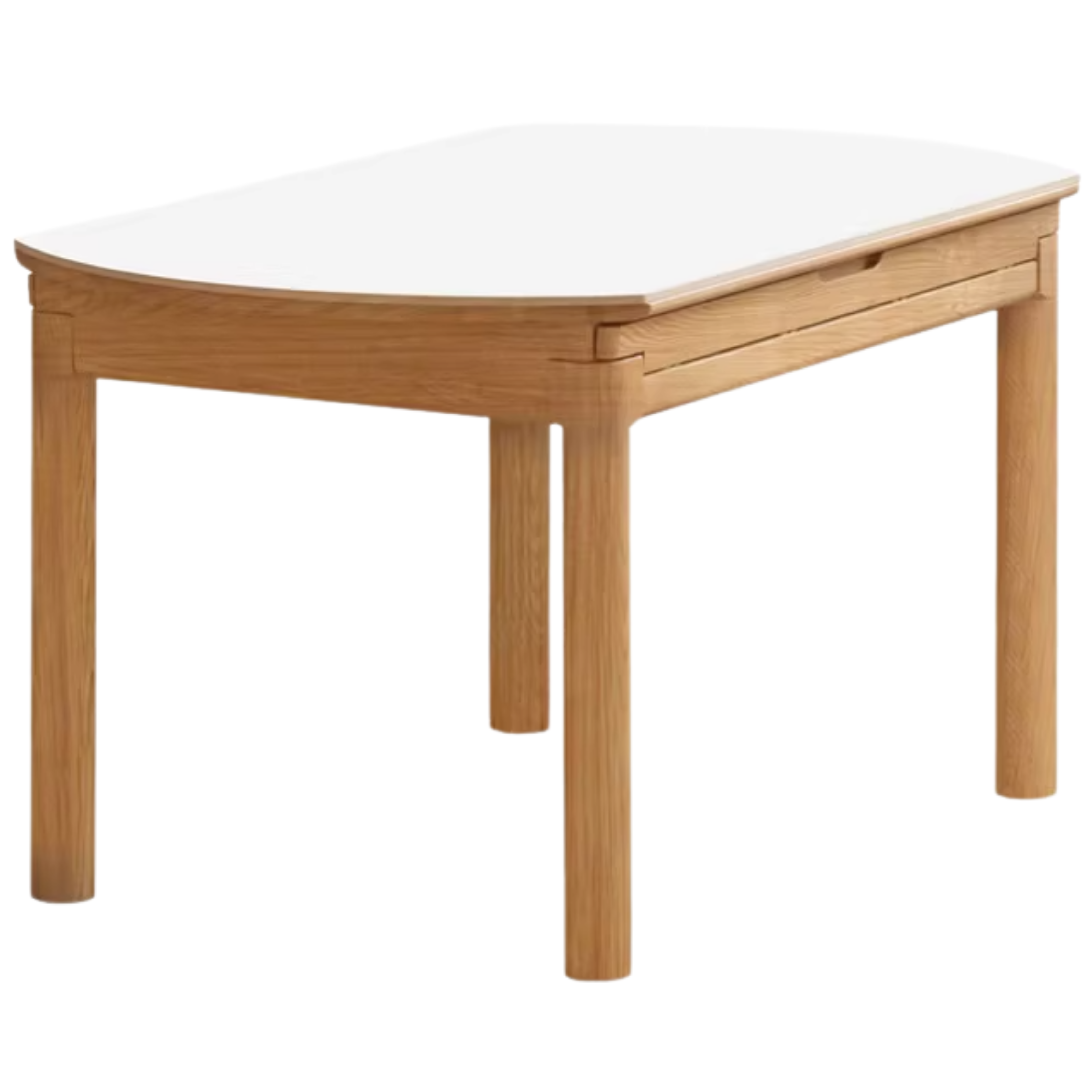 Solid Ruberwood, Oak, Ash Solid Wood Retractable Rock Plate Dining Table