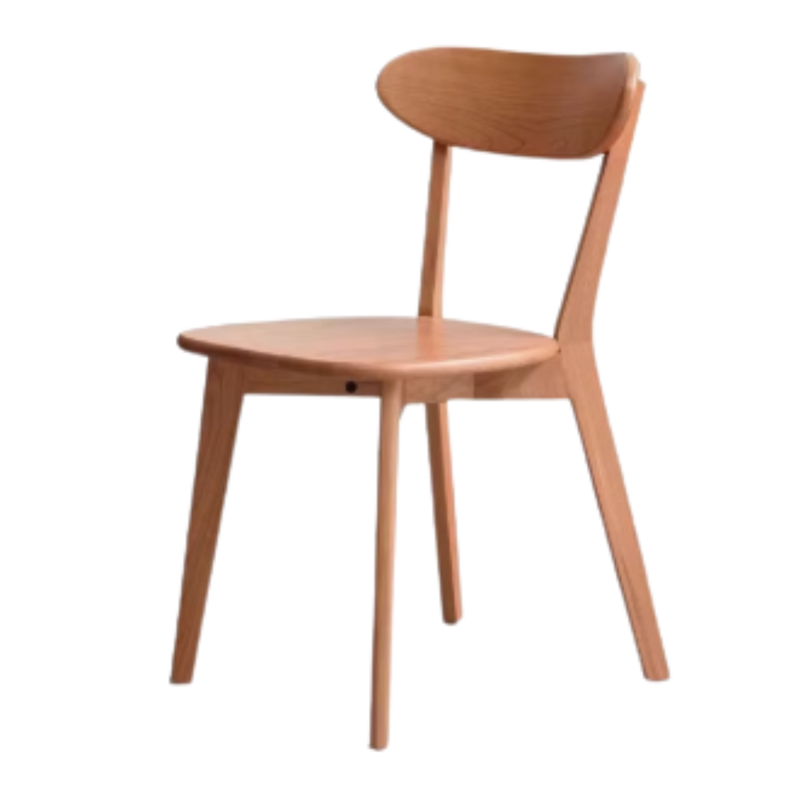 Ash, Oak, Cherry, Beech, Black Walnut Solid Wood Curved Backrest Dining Chair