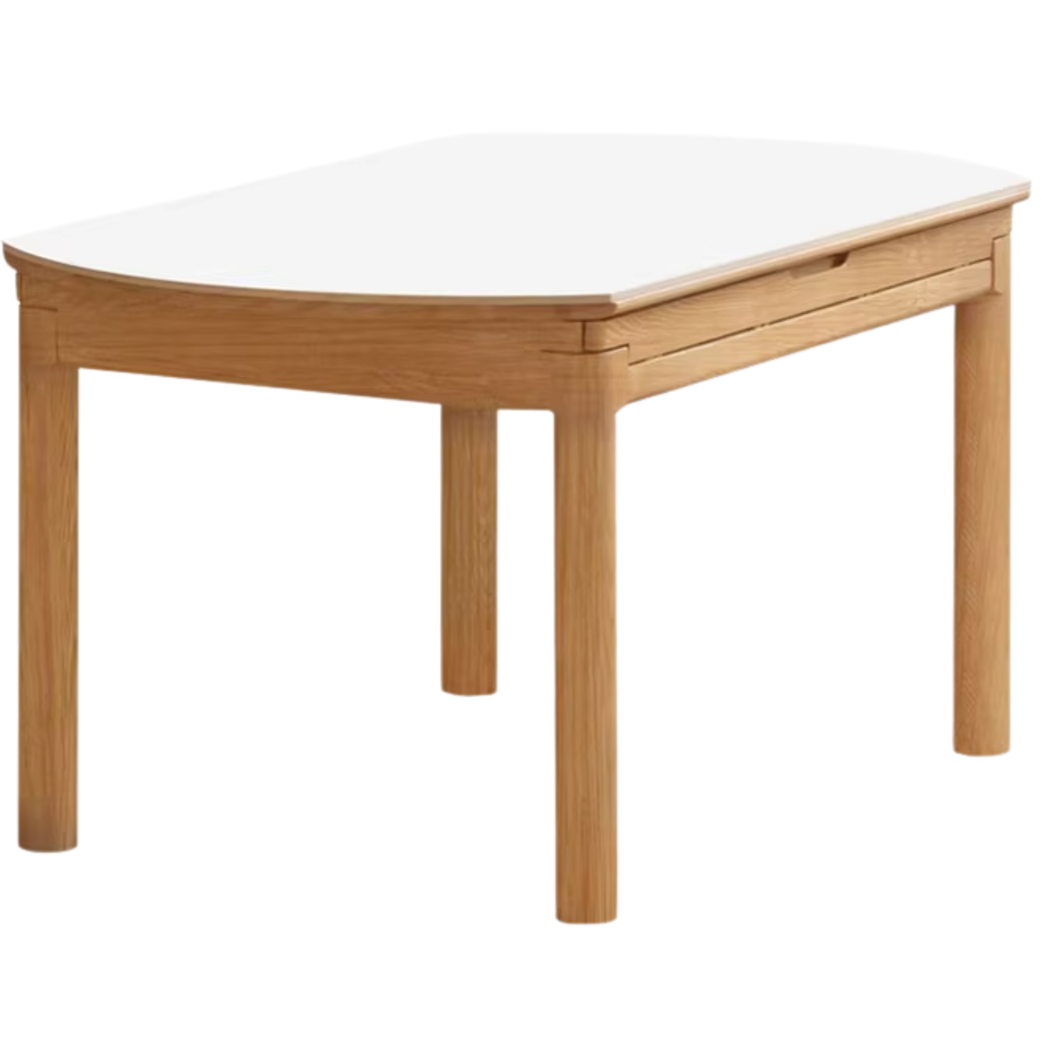 Solid Ruberwood, Oak, Ash Solid Wood Retractable Rock Plate Dining Table