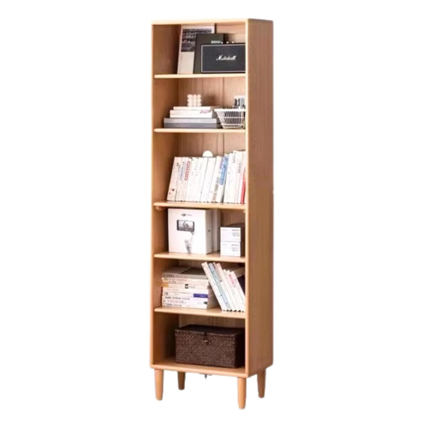 Beech Solid Wood Bookshelves Storage Shelf