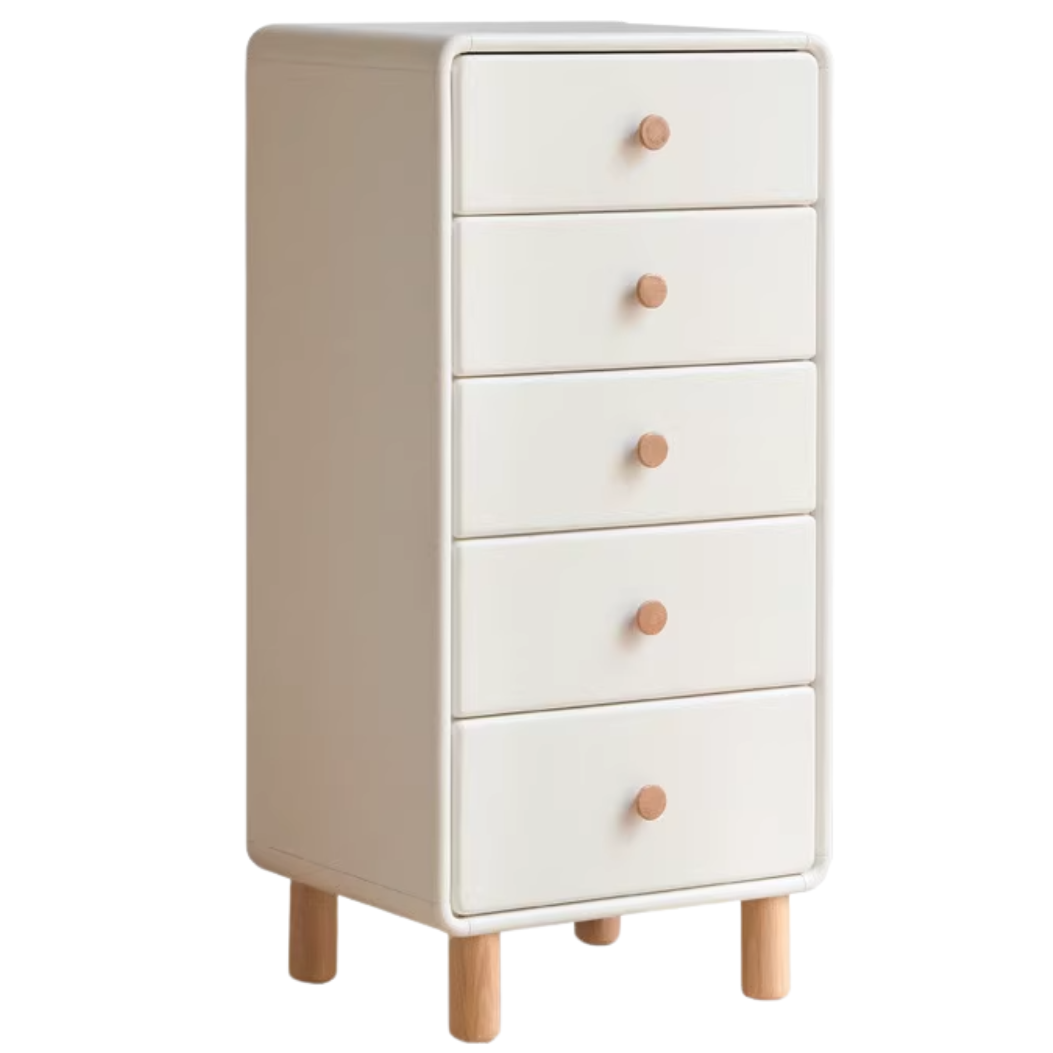 Solid Rubberwood Cream Style Chest of Drawers