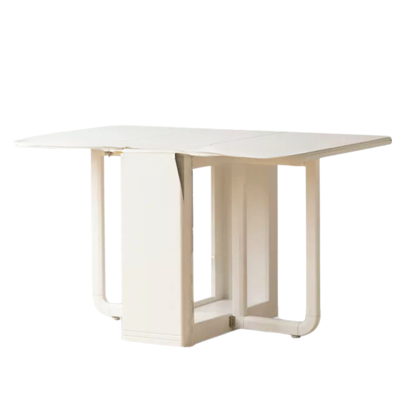 Poplar Solid Wood Cream Wind Rock Slab Folding Dining Table