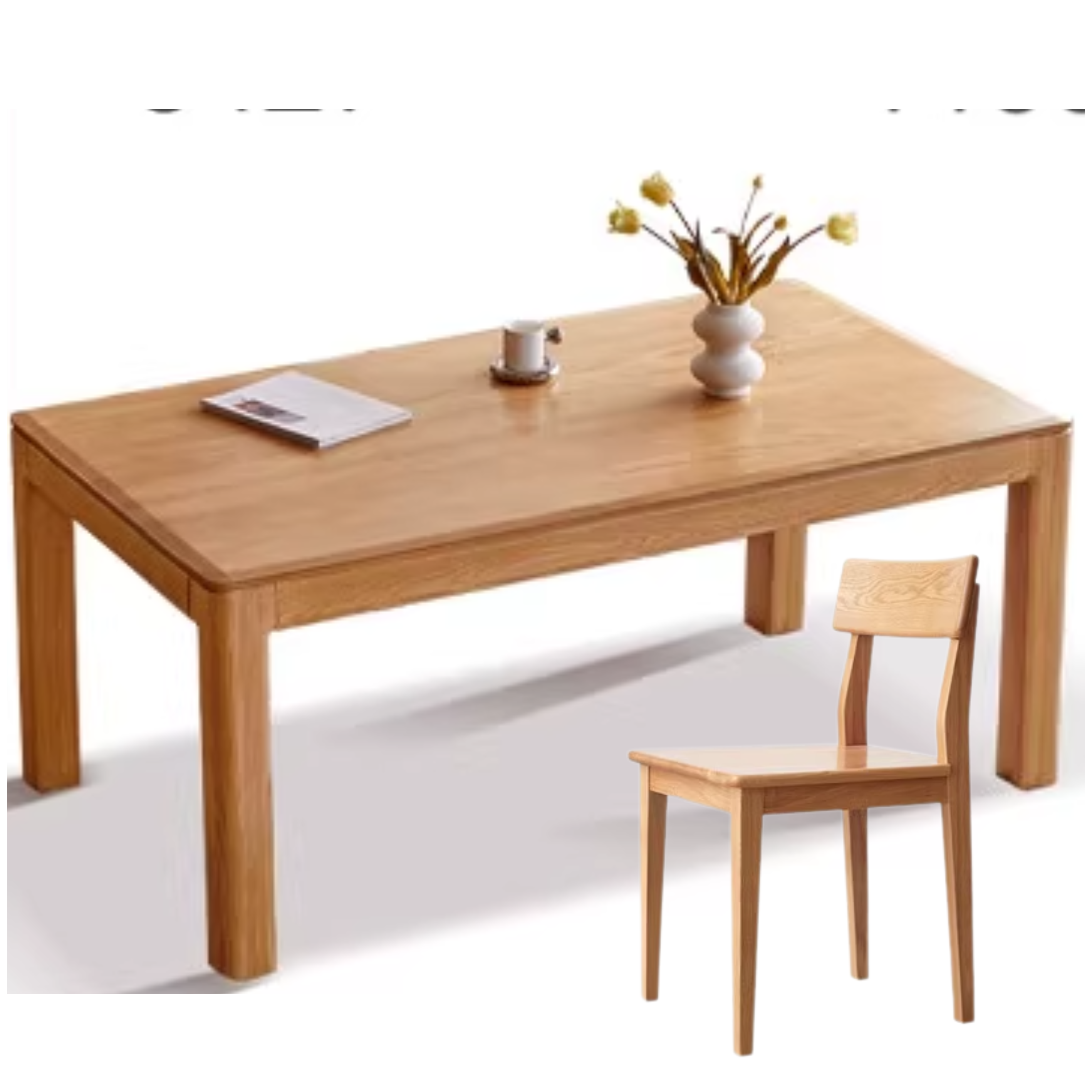 Oak, Ash Solid Wood Long Dining Table