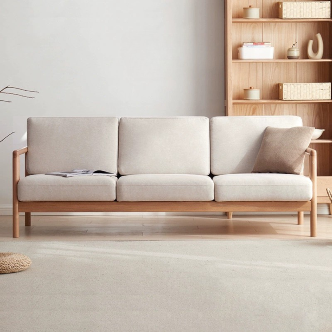 Ash Solid Wood Sofa Single Armchair-