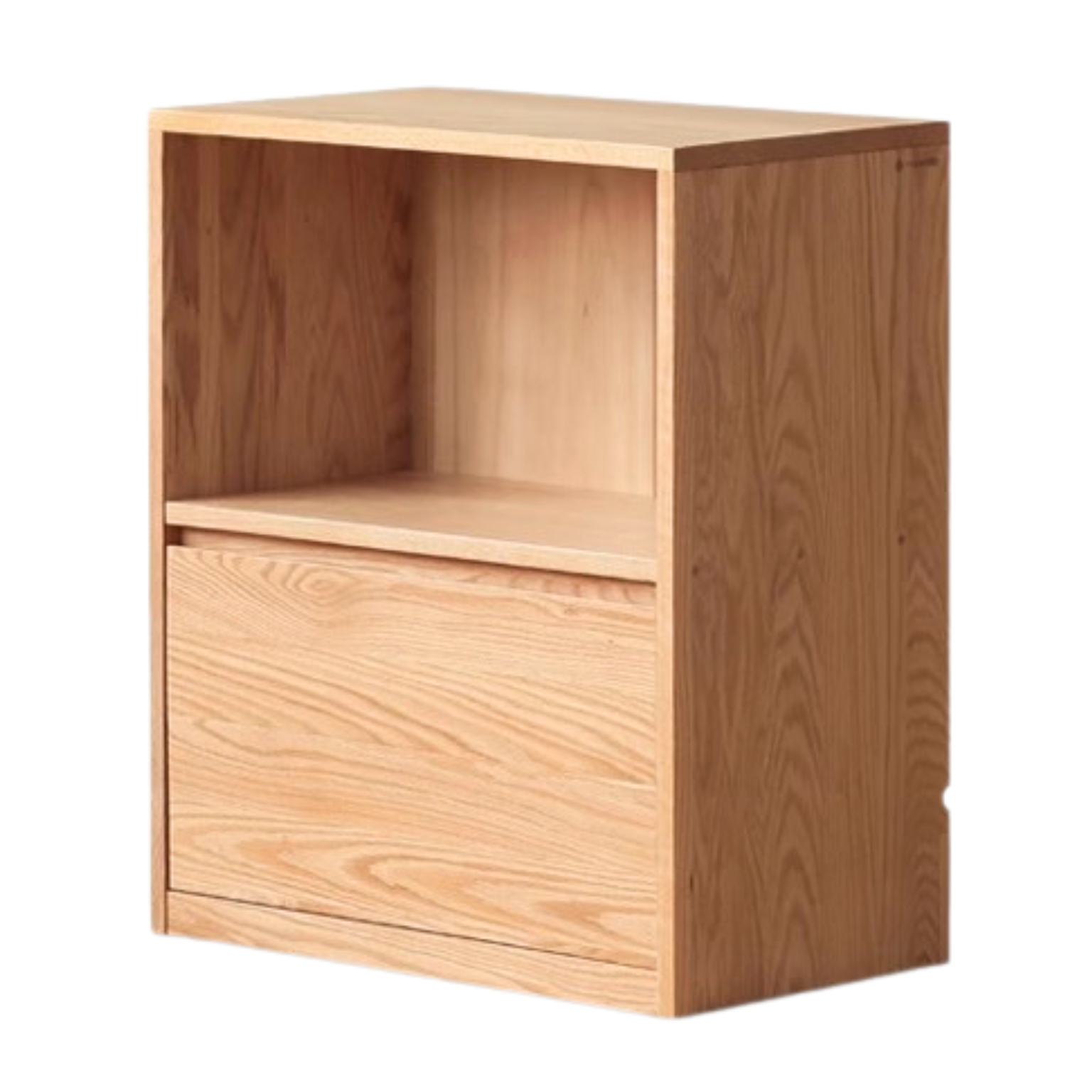 Black Walnut, Oak Solid Wood Low Bookcase, Modern Modular Storage Shelf Cabinet