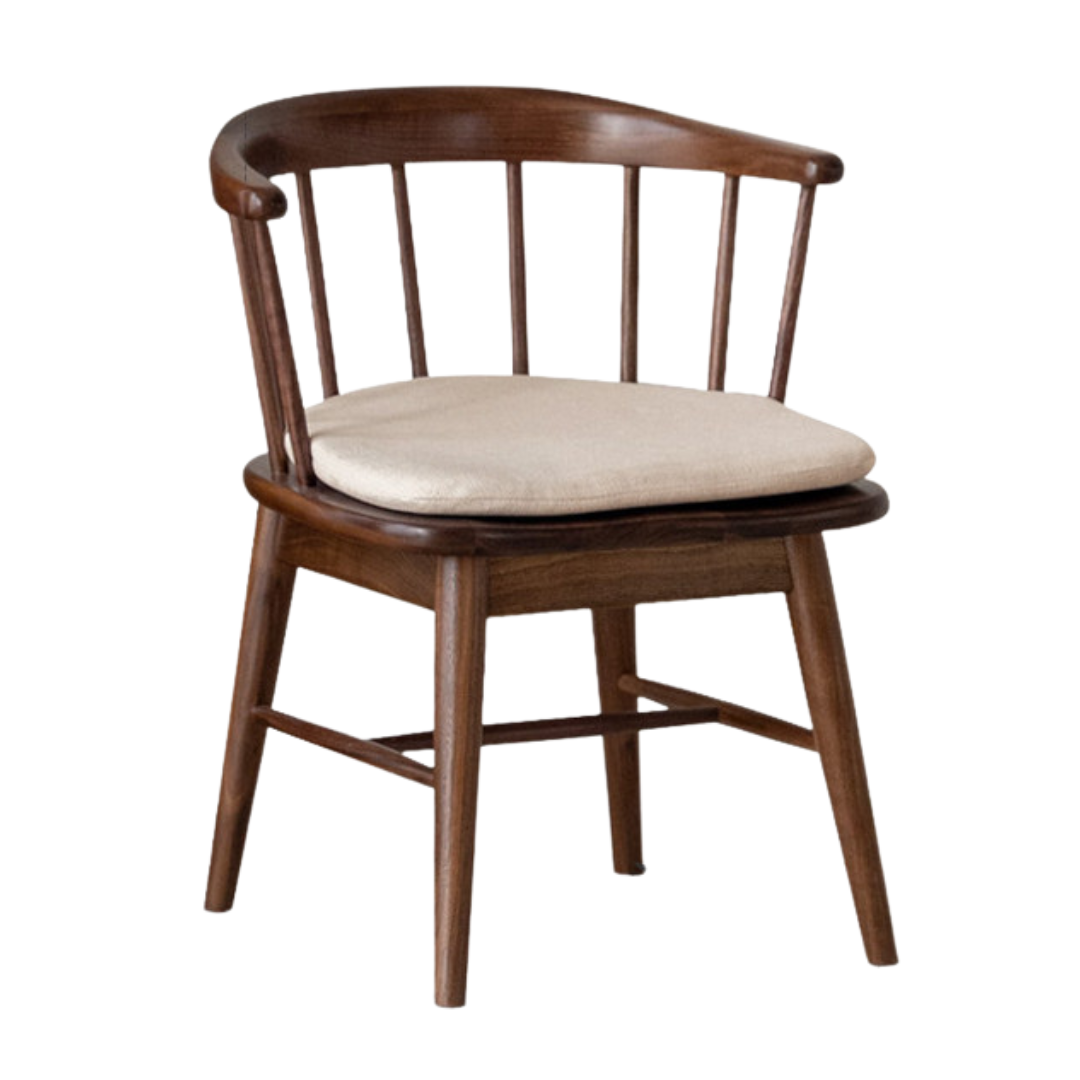 Black Walnut, Oak, Cherry Color Solid Wood Rotating Chair