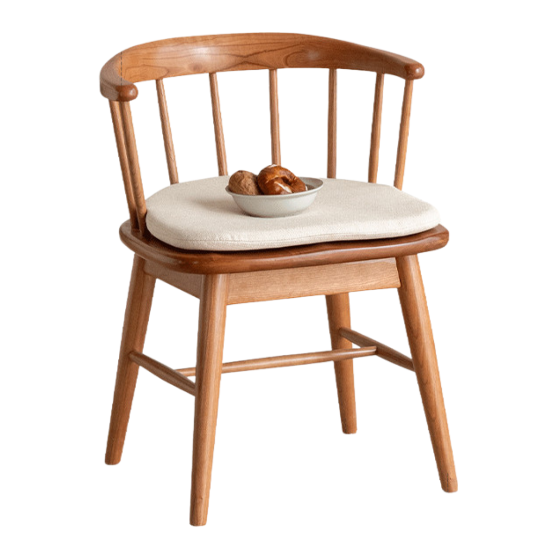 Black Walnut, Oak, Cherry Color Solid Wood Rotating Chair