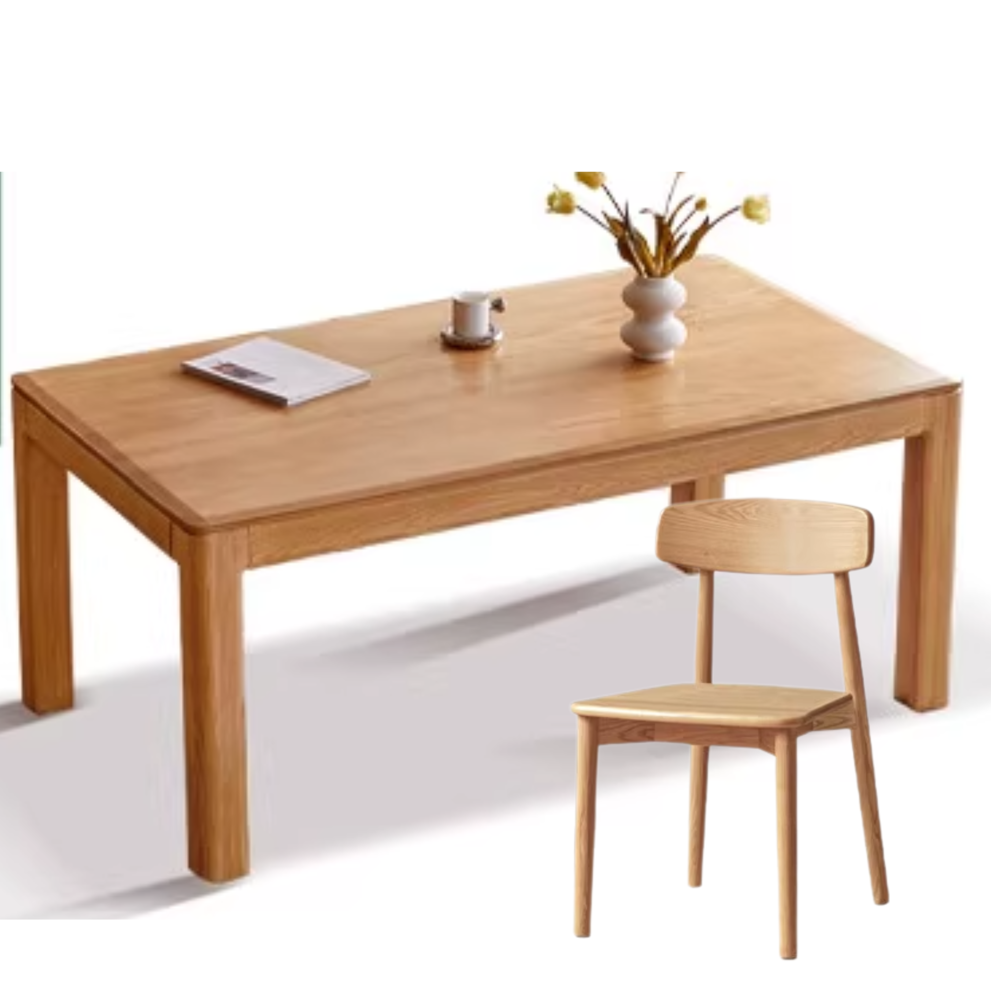Oak, Ash Solid Wood Long Dining Table