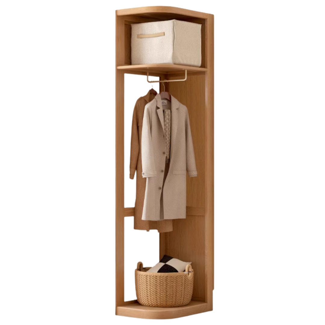 Oak Solid Wood Modern Storage Wardrobe.