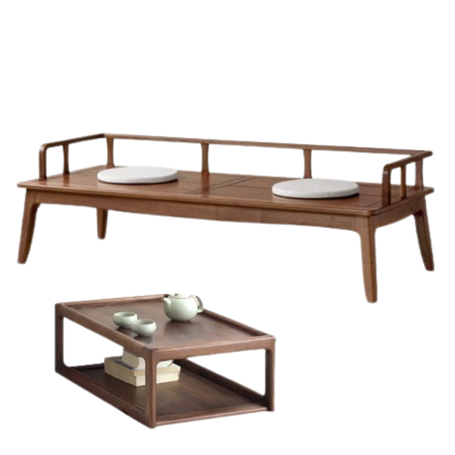 North American Black Walnut Solid Wood Dual Use Sofa.