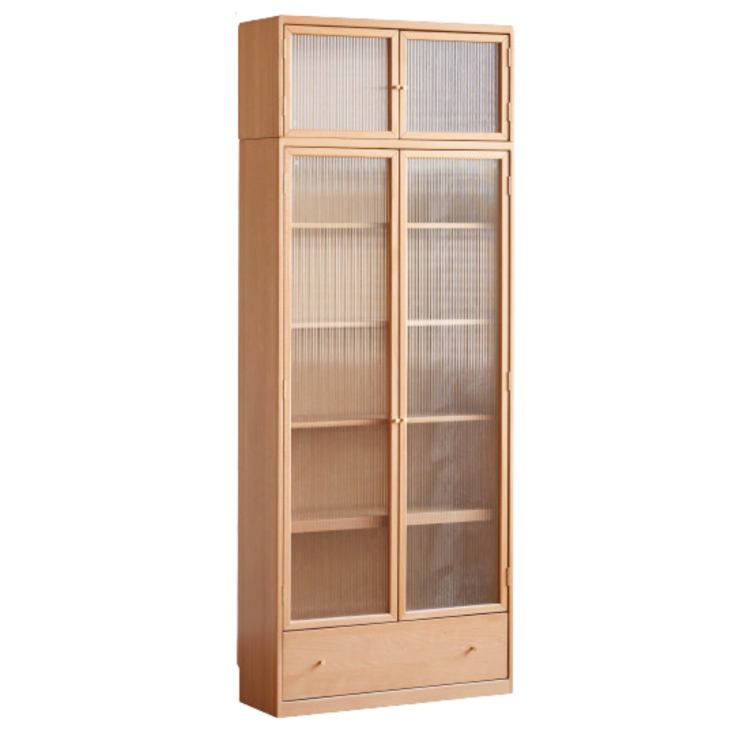 Beech Solid Wood Bookcase Combination Cabinet