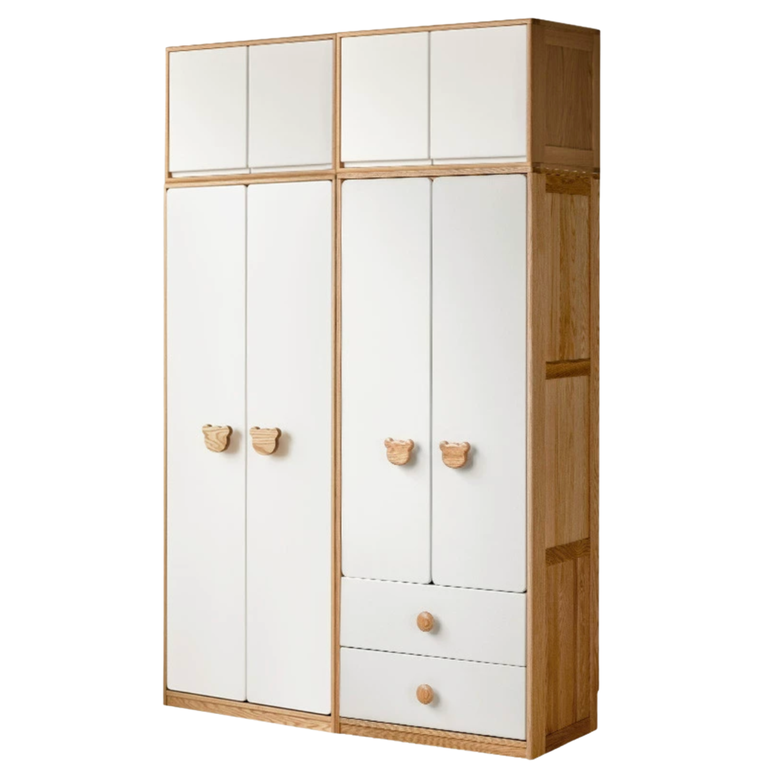 Oak Solid Wood Children's Wardrobe Combination