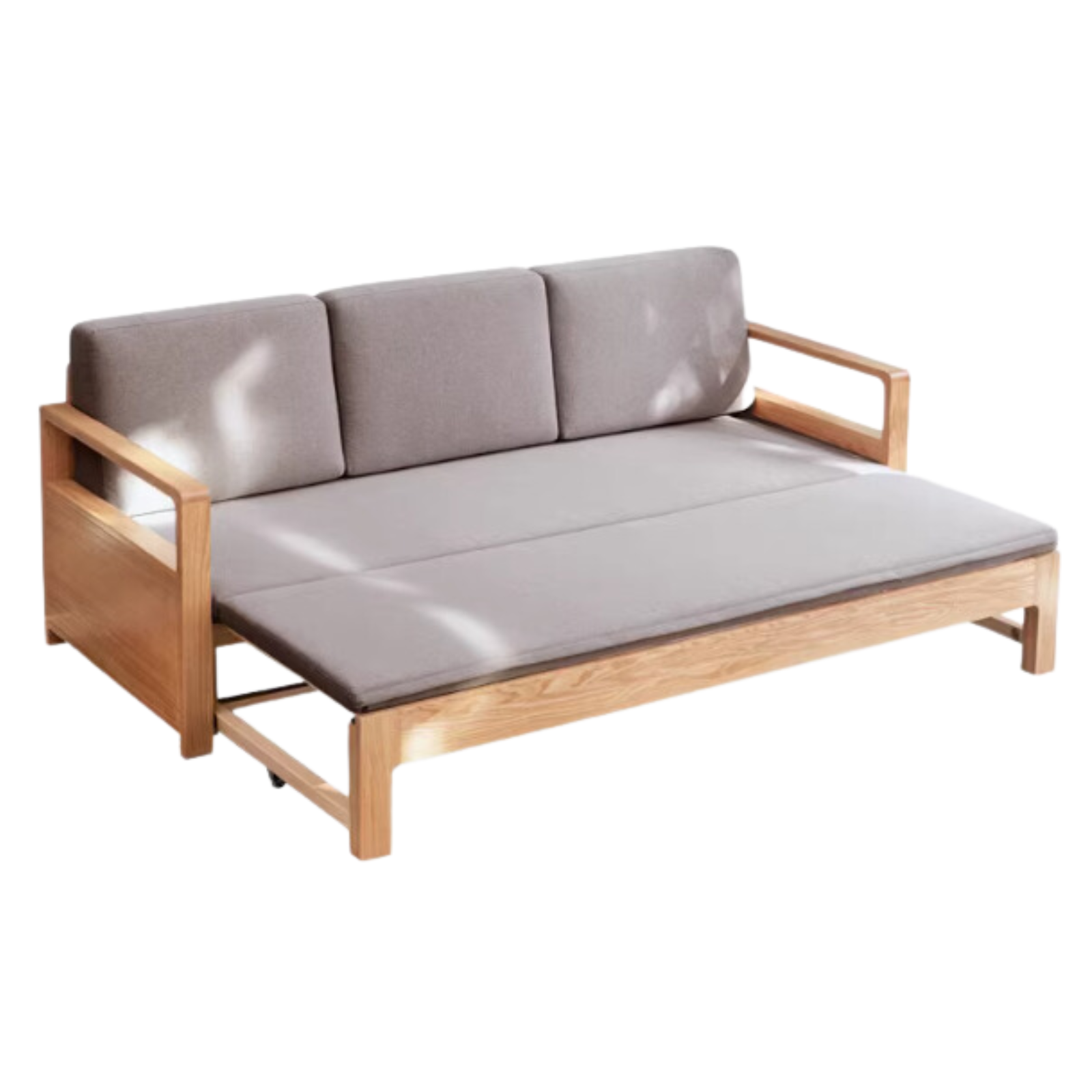 Oak, Ash Solid Woof Folding Storage Sofa Bed.