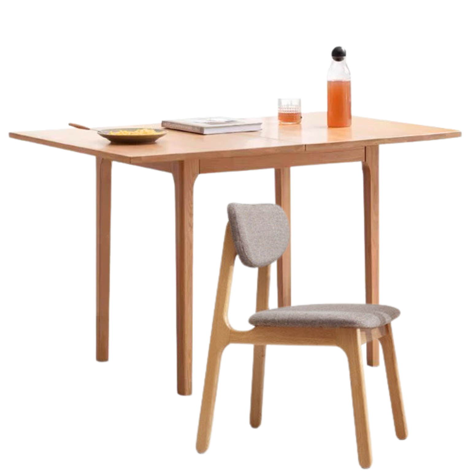 Oak Solid Wood Folding Small Dining Table