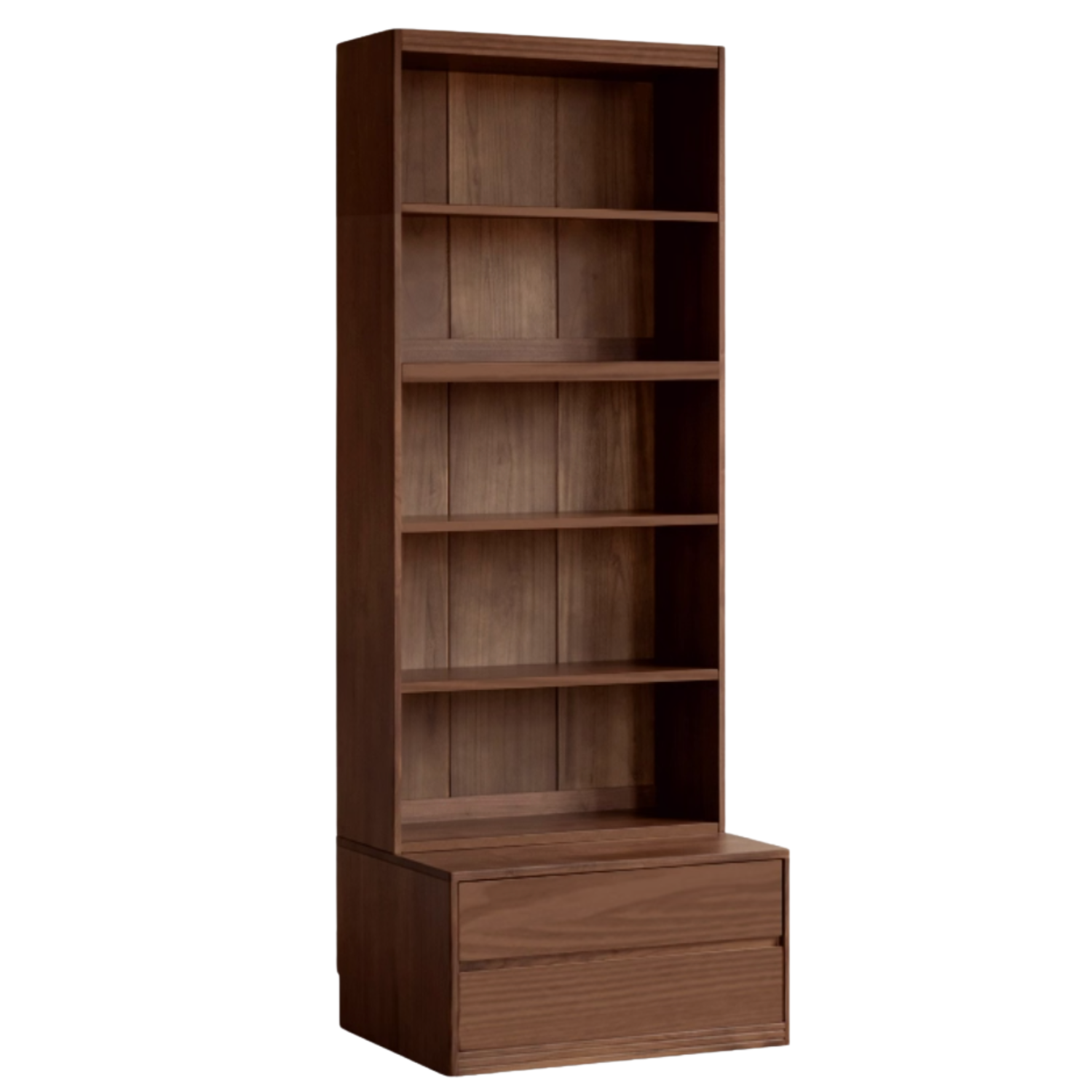 Black Walnut, Oak, Sandalwood, Ash Solid Wood Light Luxury Combined Bookshelf With Seat