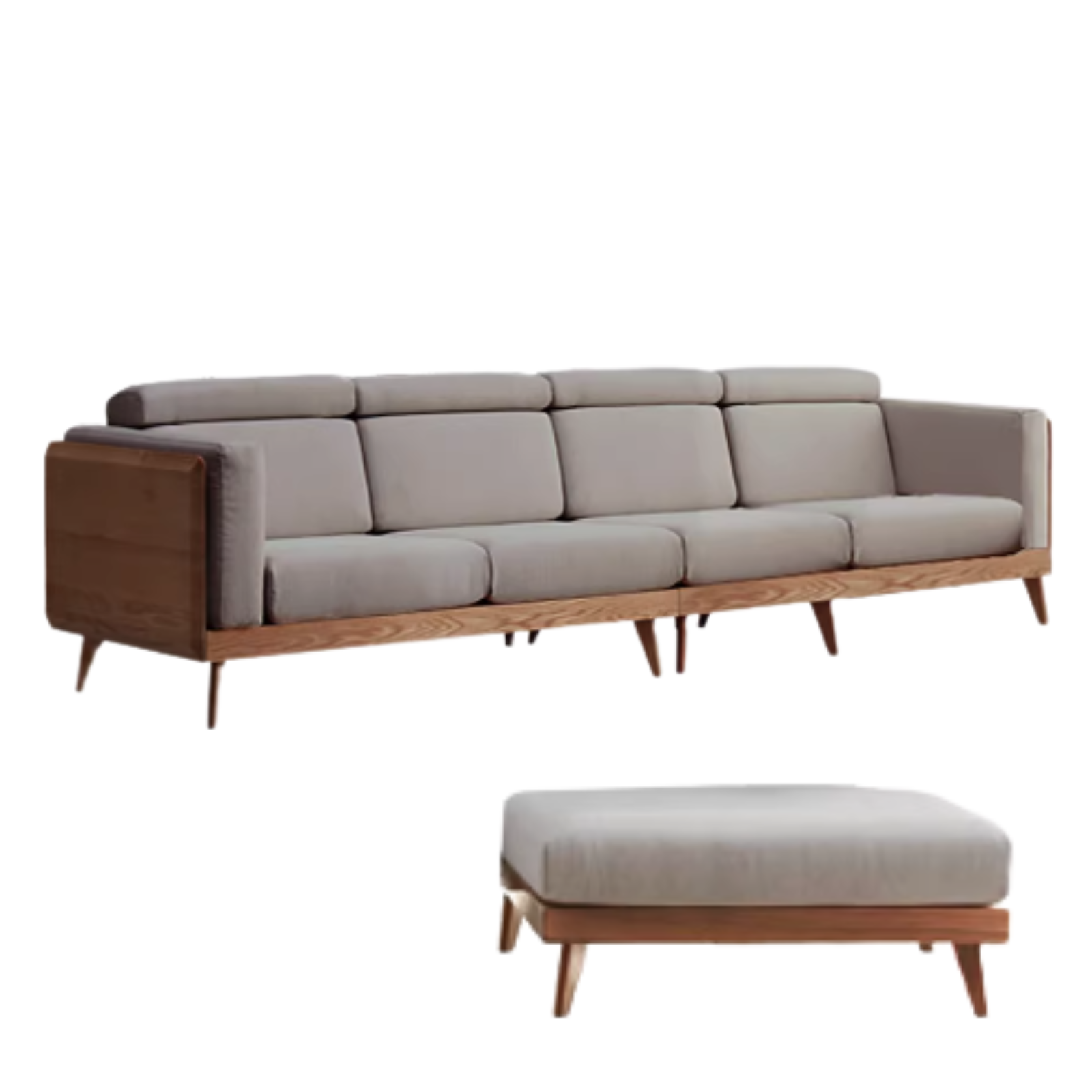 Oak, Ash Solid Wood Modern Fabric Sofa.