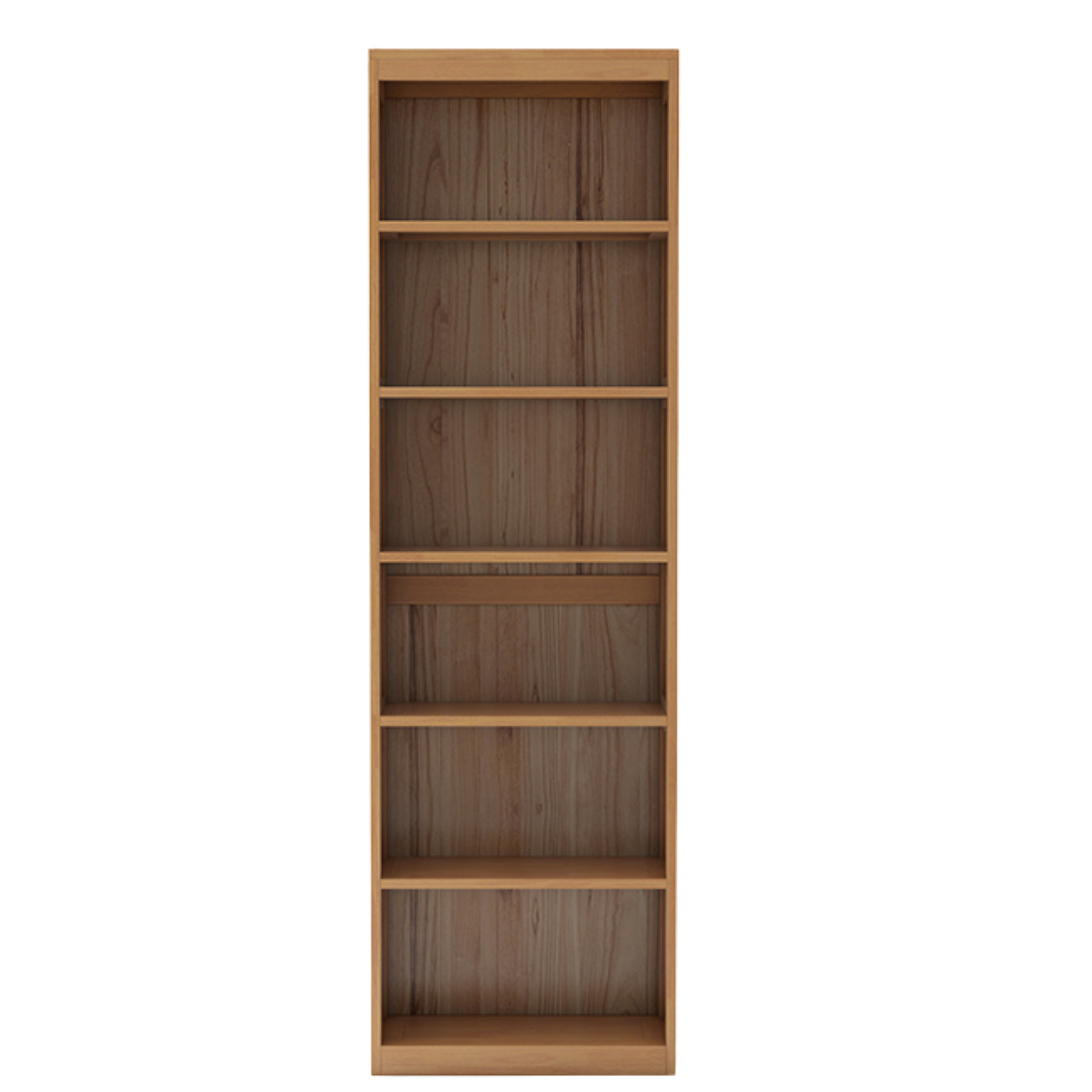 Oak, Solid Rubberwood Modern Bookcase Storage