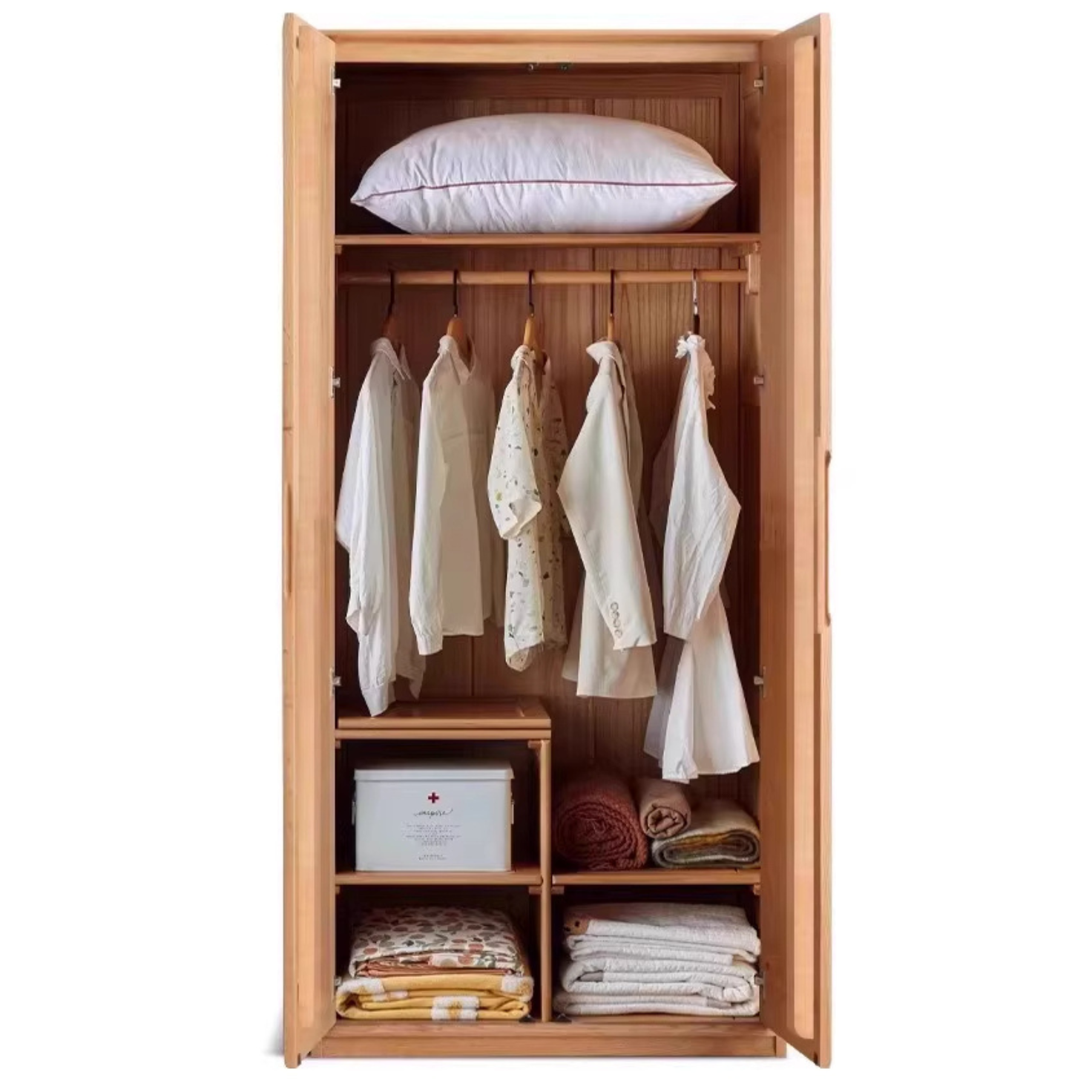 Oak, Ash Solid Wood Wardrobe.