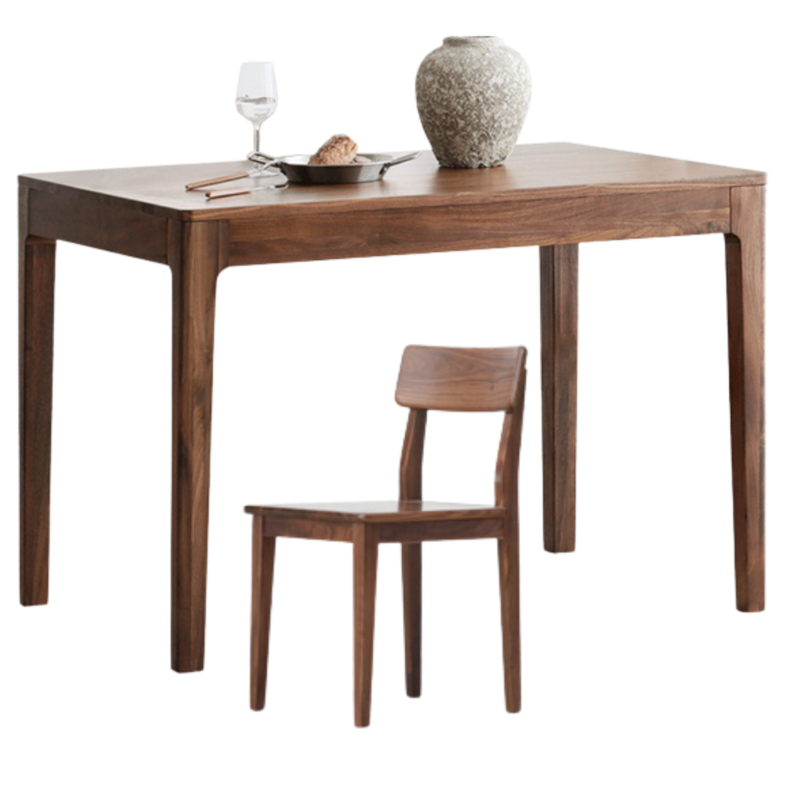 Black Walnut, Sandalwood Solid Wood Rectangular Dining Table