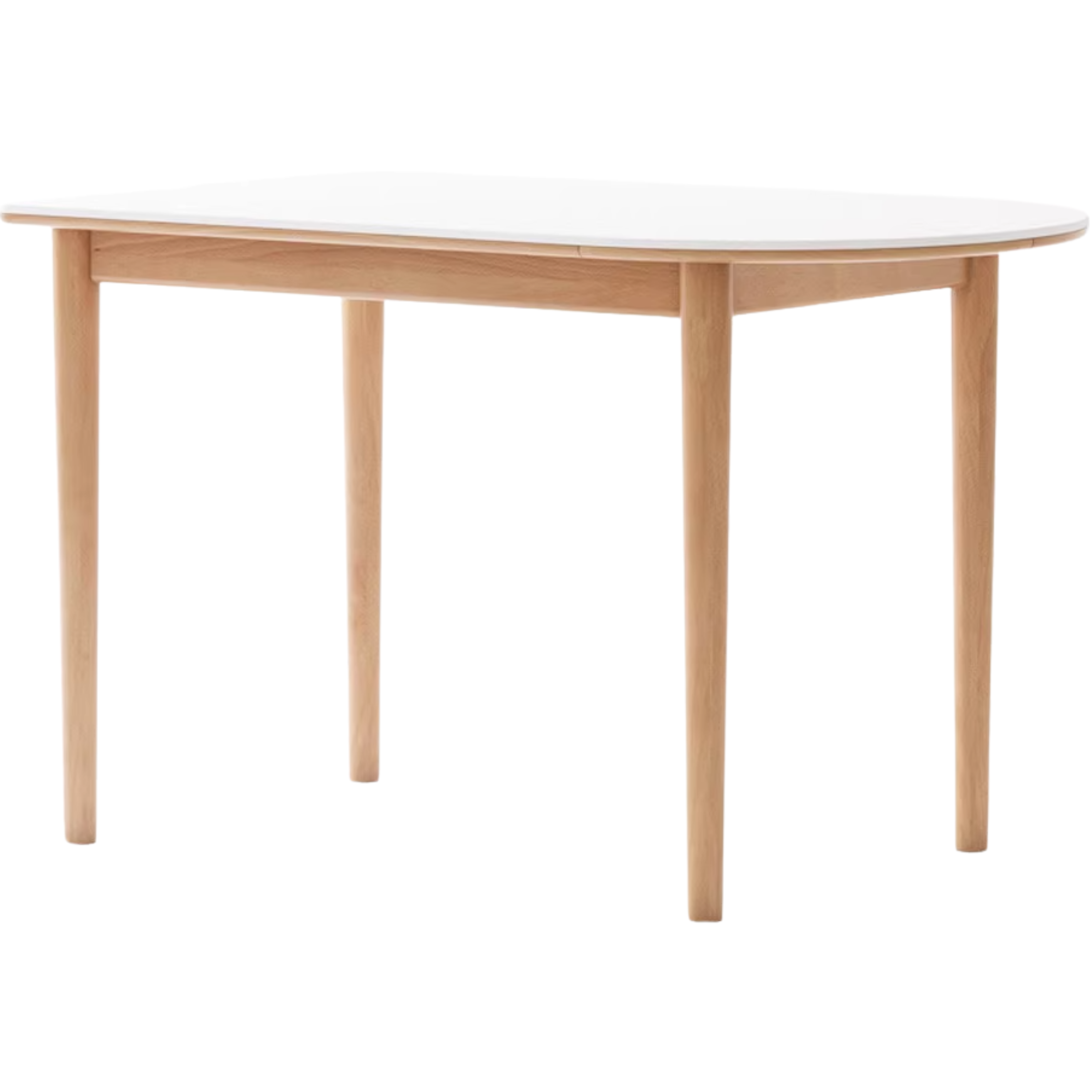Oak, Beech Solid Wood Rock Slab Semi-Circular Dining Table