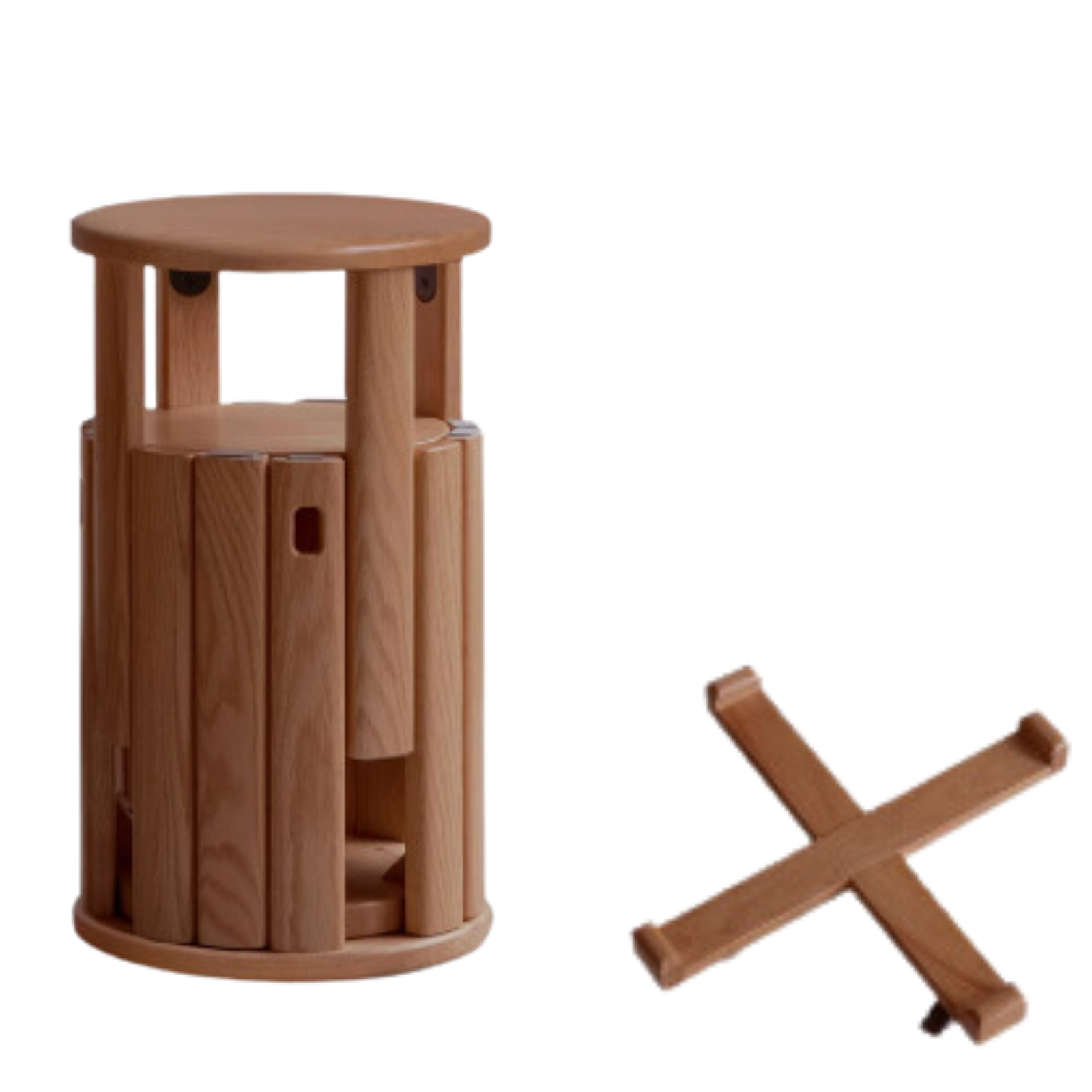 4 pcs Black Walnut, Ash, Oak Solid Wood, Solid RubberWood Stackable Dining Stool