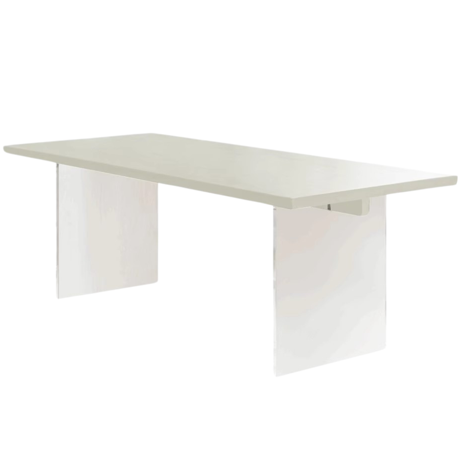 Solid Rubberwood Suspended Dining Table With Slate Top