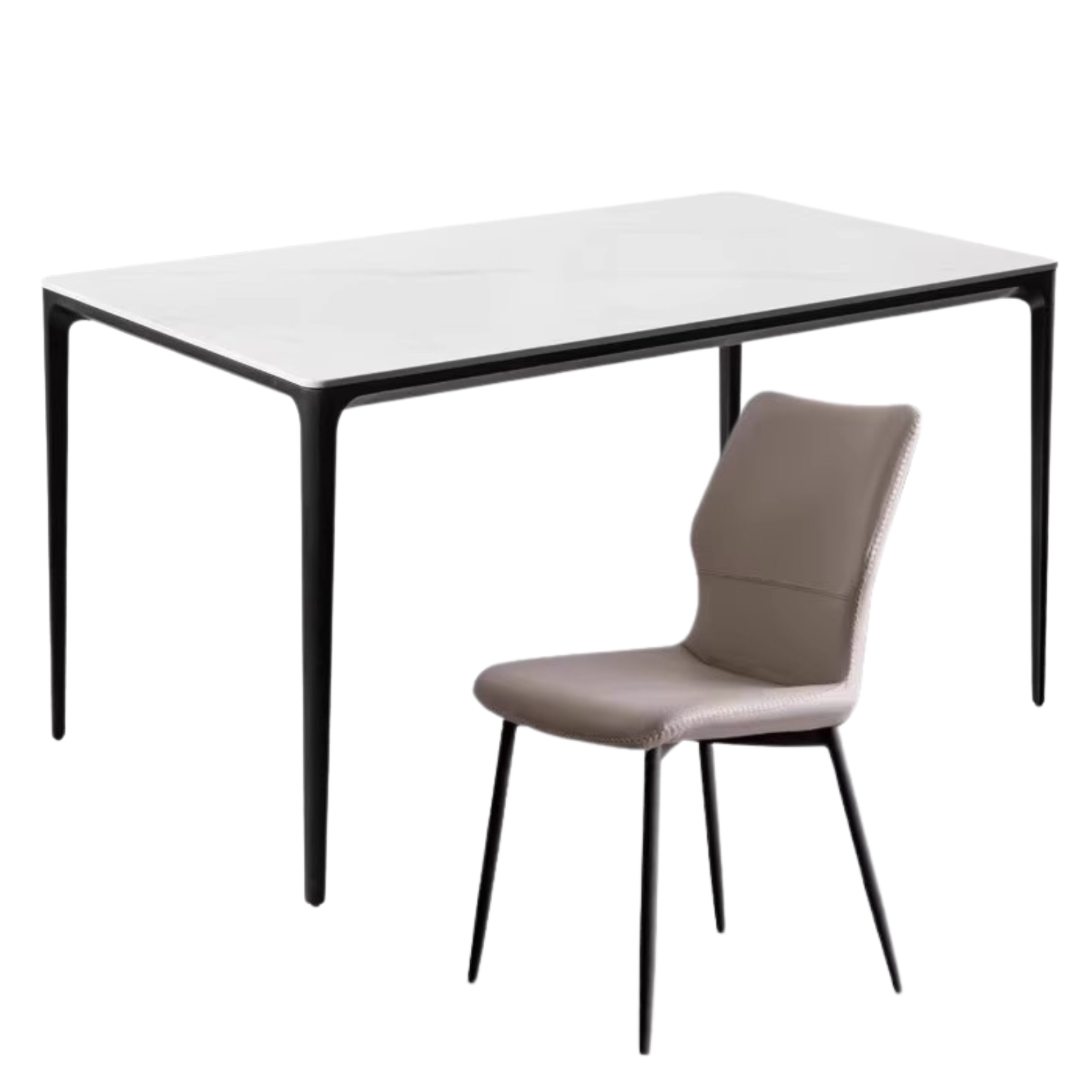 Metal Rock Plate Slate Italian Light Luxury Dining Table