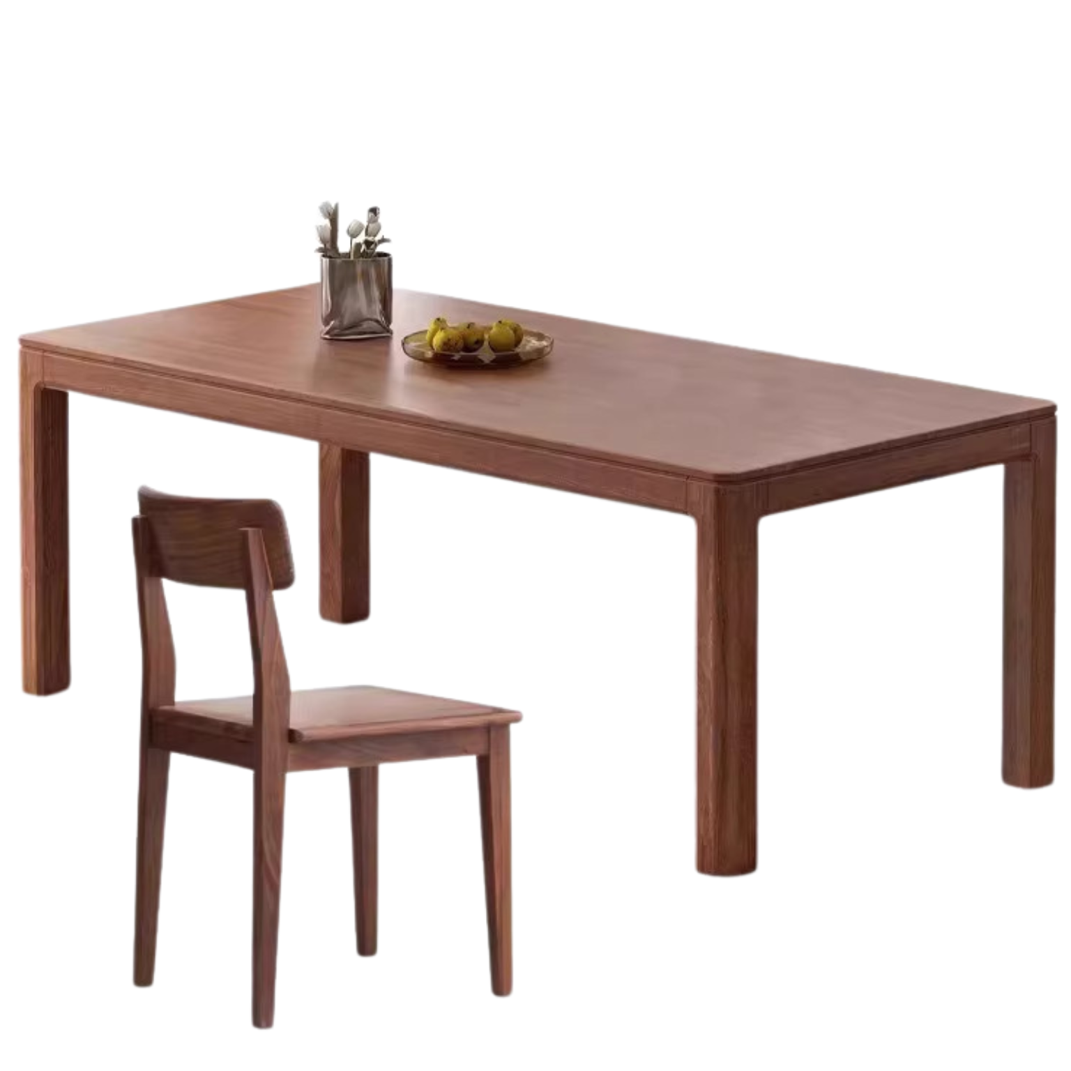 Black Walnut, Ash, Red Oak, Sandalwood Solid Wood Large Dining Table