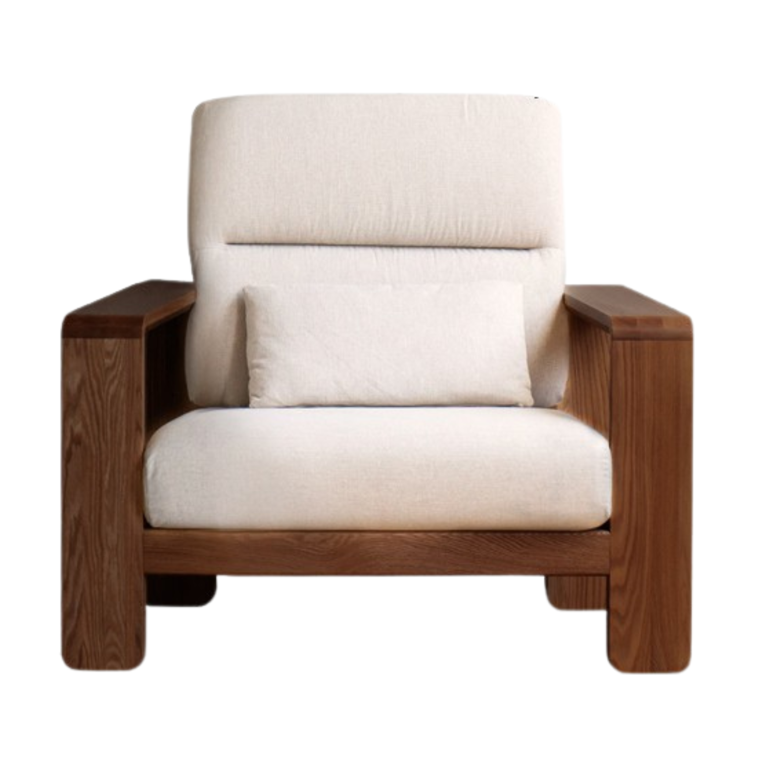 Oak Solid Wood Modern Log Style Corner Fabric Sofa.