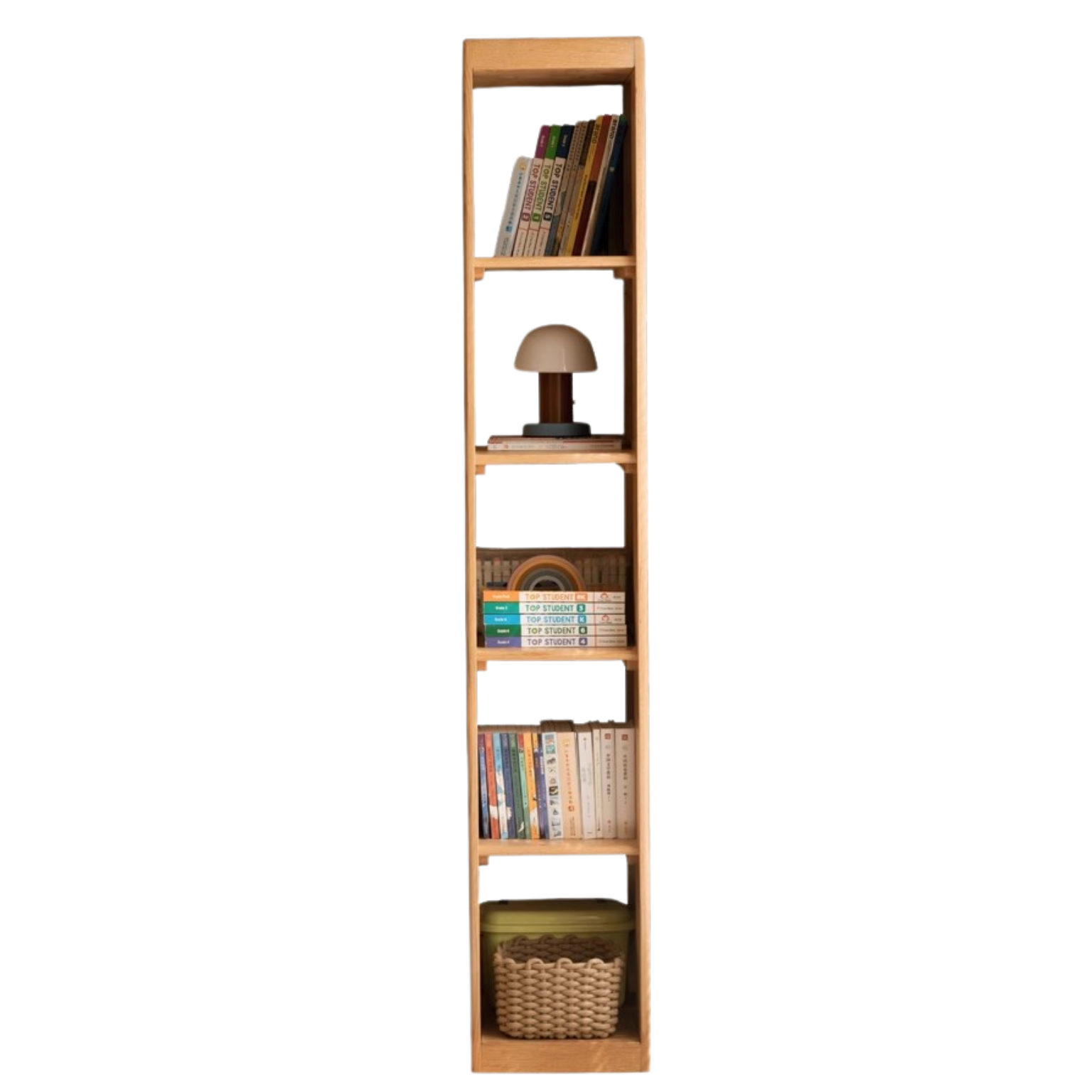 Oak Solid Wood Children's Sliding Door Wardrobe Storage Cabinet