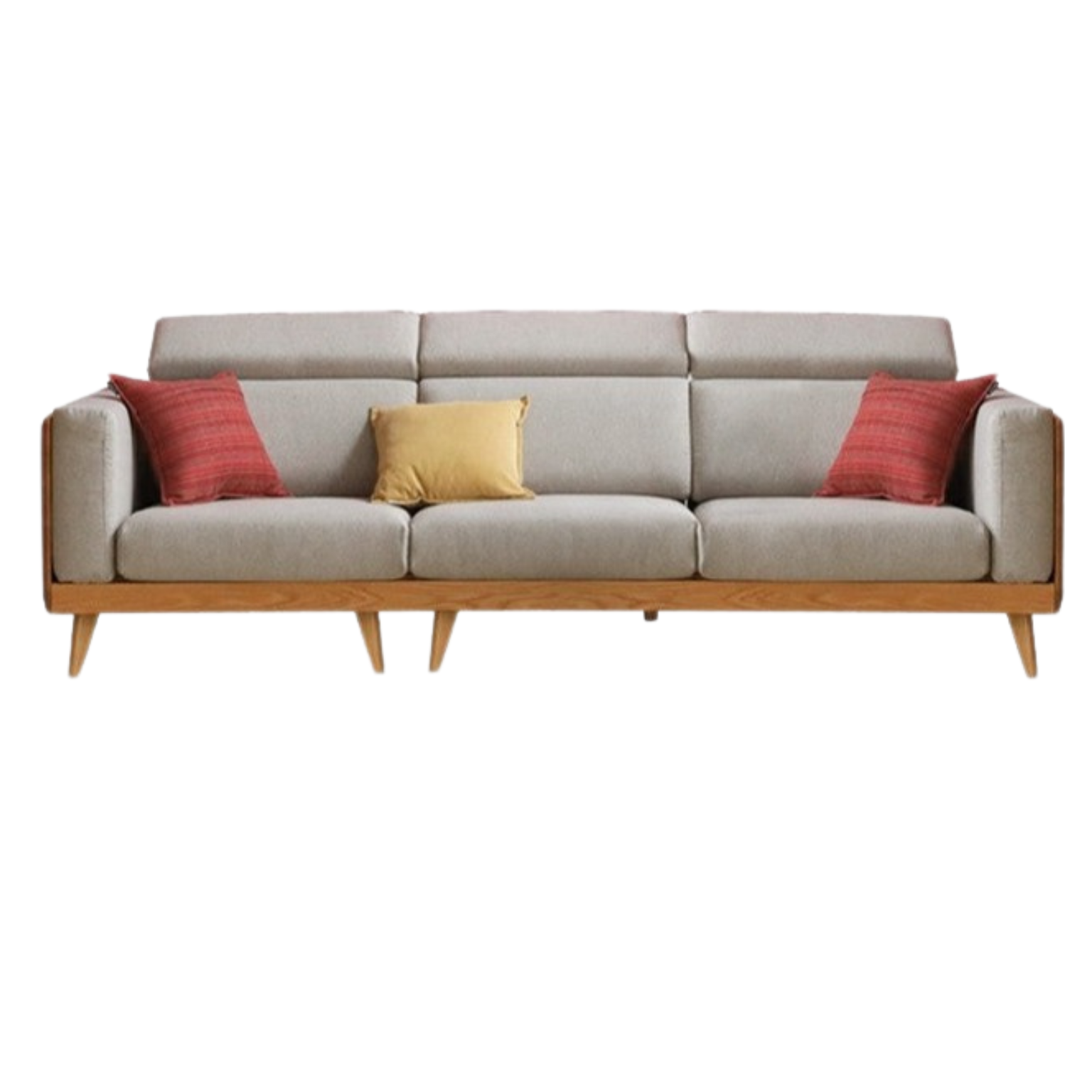 Oak, Ash Solid Wood Modern Fabric Sofa.