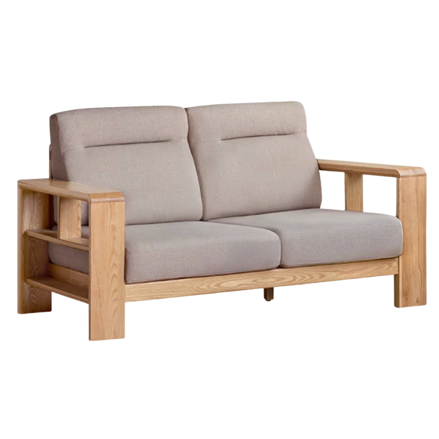 Oak, Ash Solid Wood Corner Sofa with Modern Fabric Upholstery