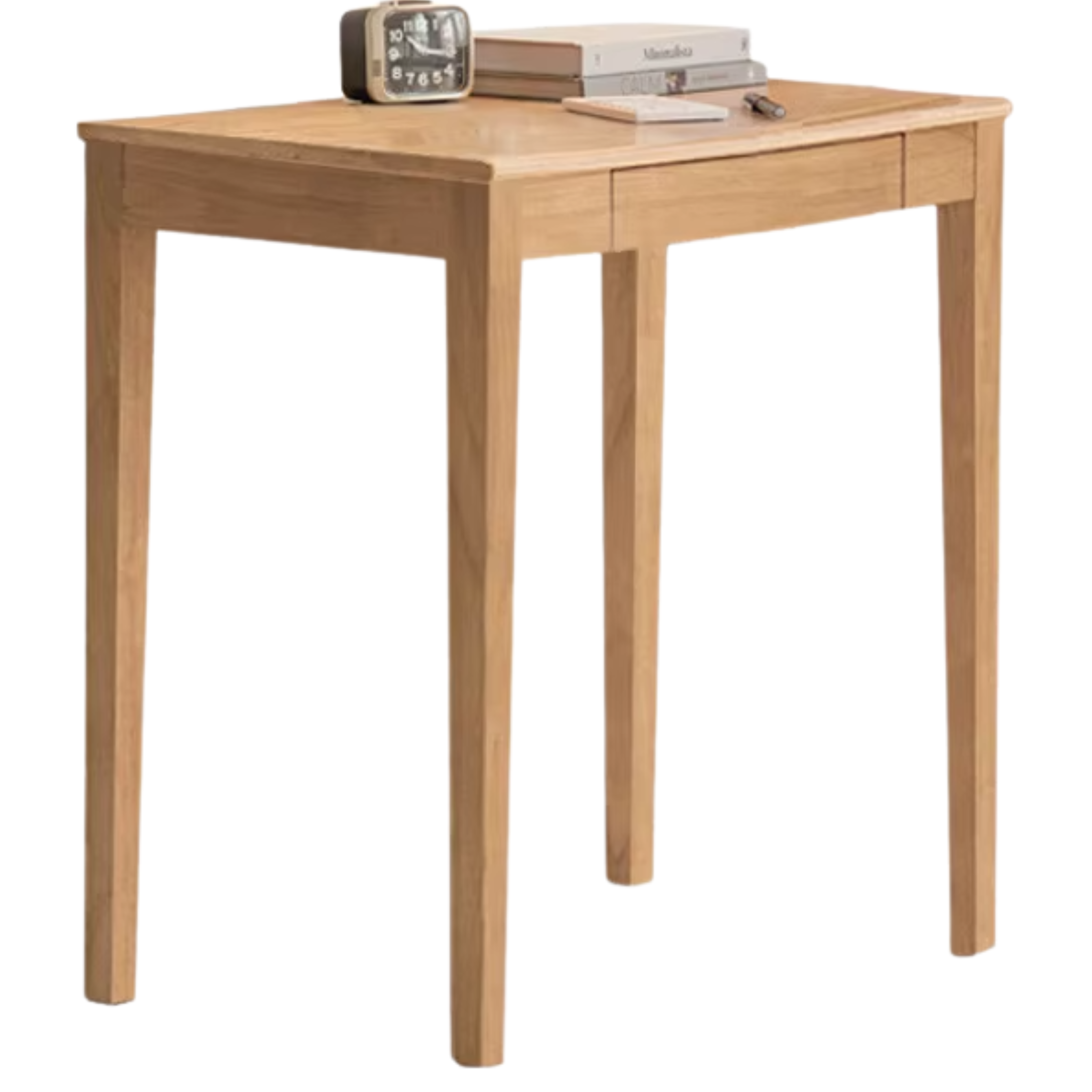 Solid Rubberwood, Oak Solid Wood Small Desk