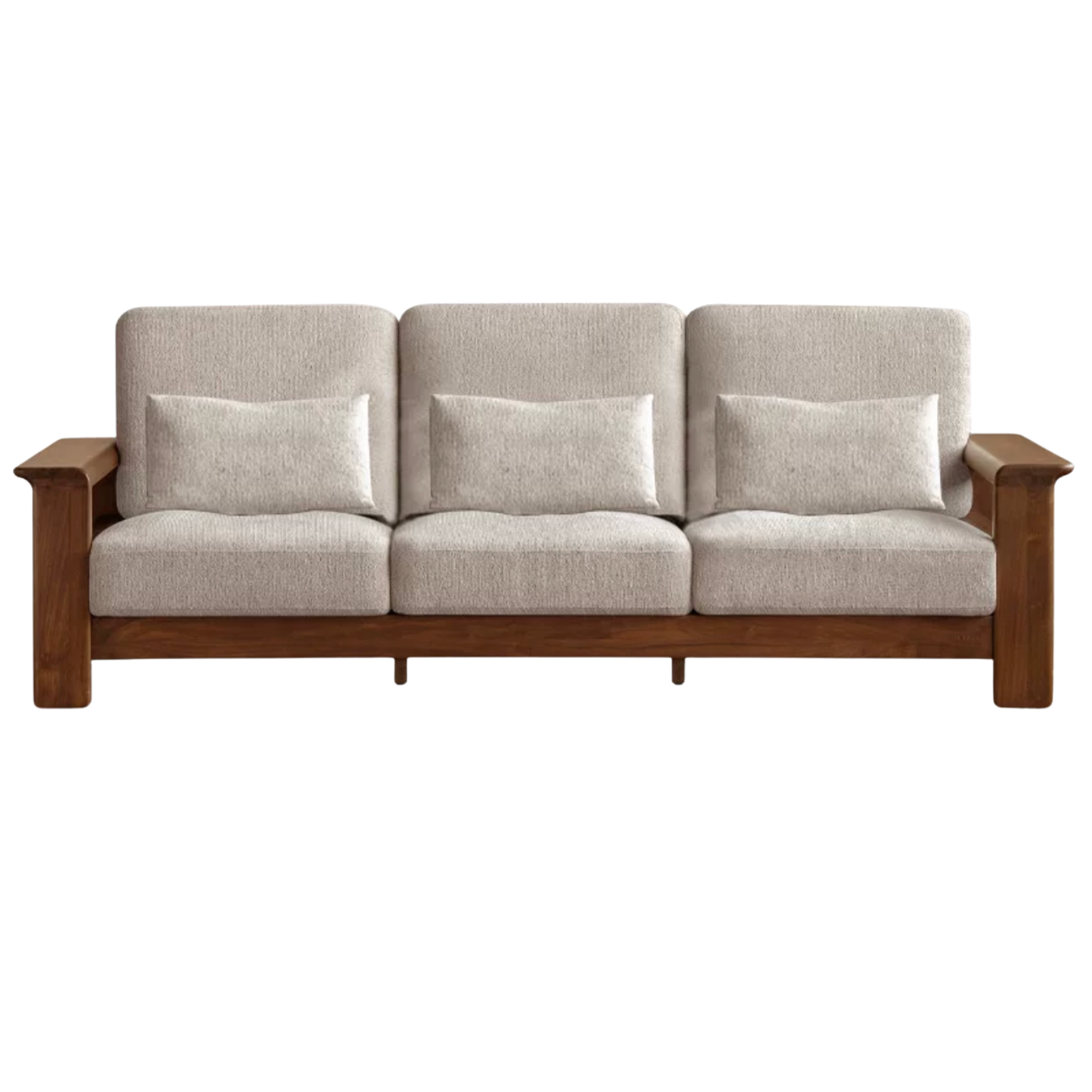 Black Walnut Solid Wood, Ash, Sandalwood, Genuine Leather, fabrics Designer Sofa with Deep, Structured Silhouette