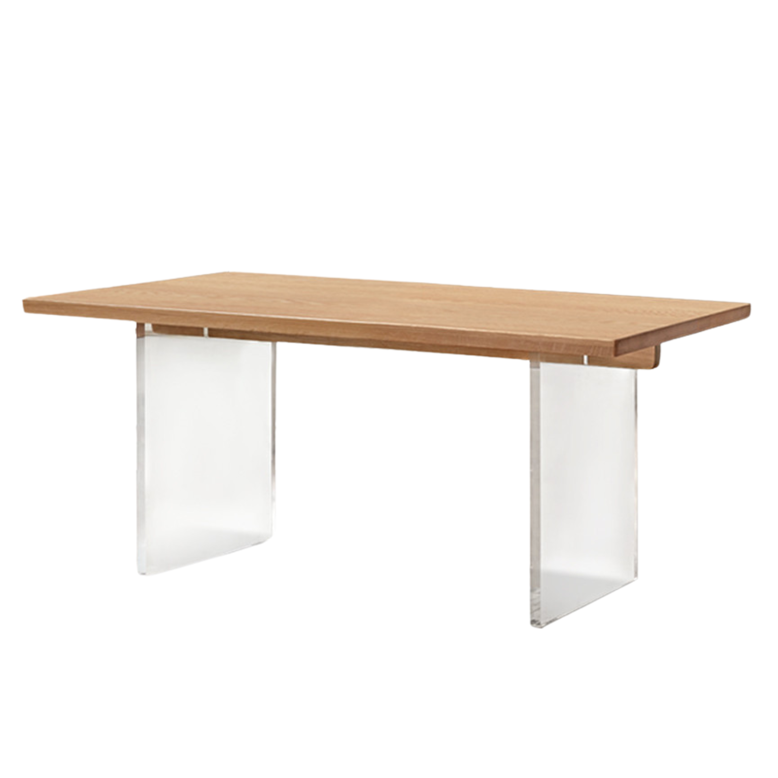 Black Walnut, South American Walnut, Oak Solid Wood Acrylic Suspension Dining Table