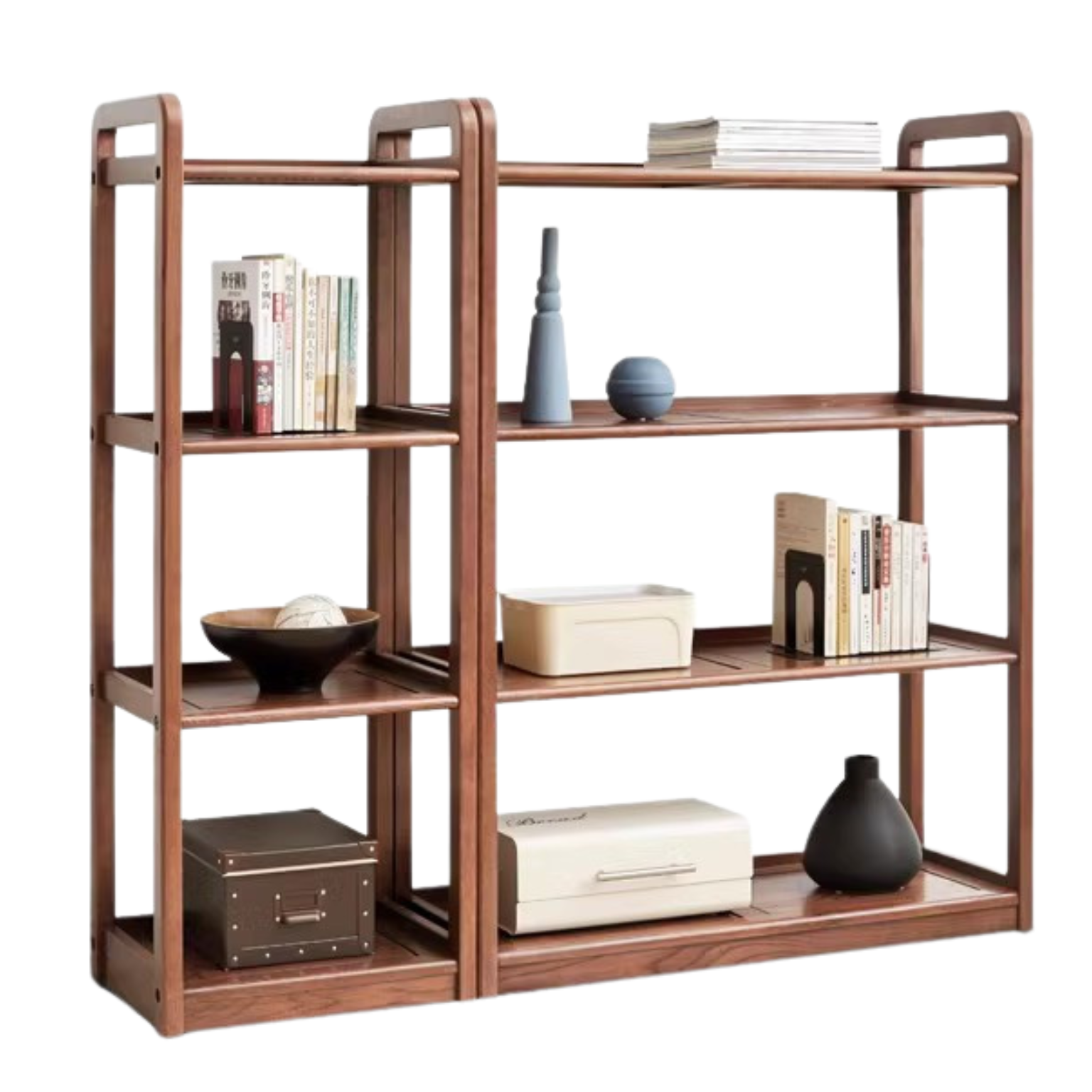 Oak Solid Wood Floor-Standing Bookshelf, Flower Rack