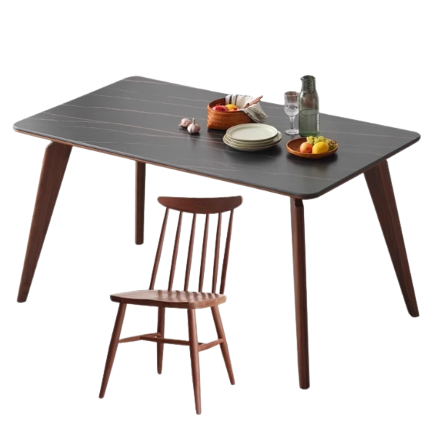 Black Walnut Solid Wood Slate North American Dining Table