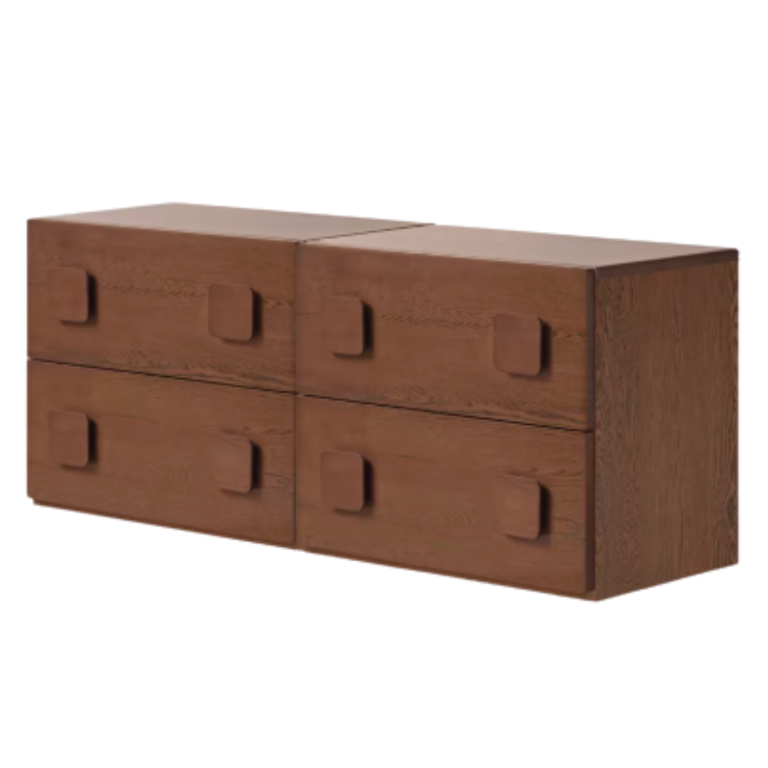 Poplar, Black Walnut, Ash, Cherry, Oak Solid Wood Retro Module Combination TV Cabinet.