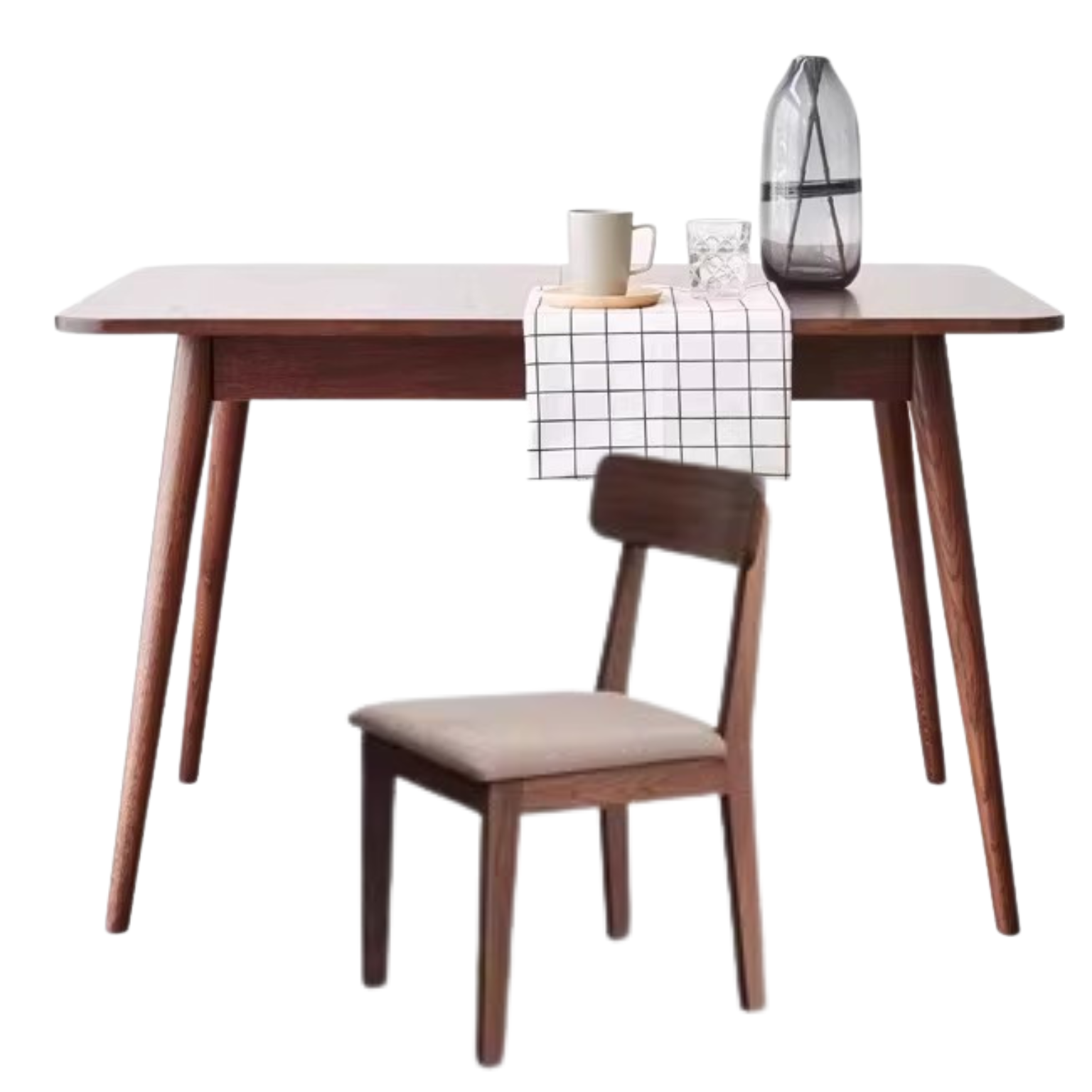 Oak Solid Wood Telescopic Folding Dining Table