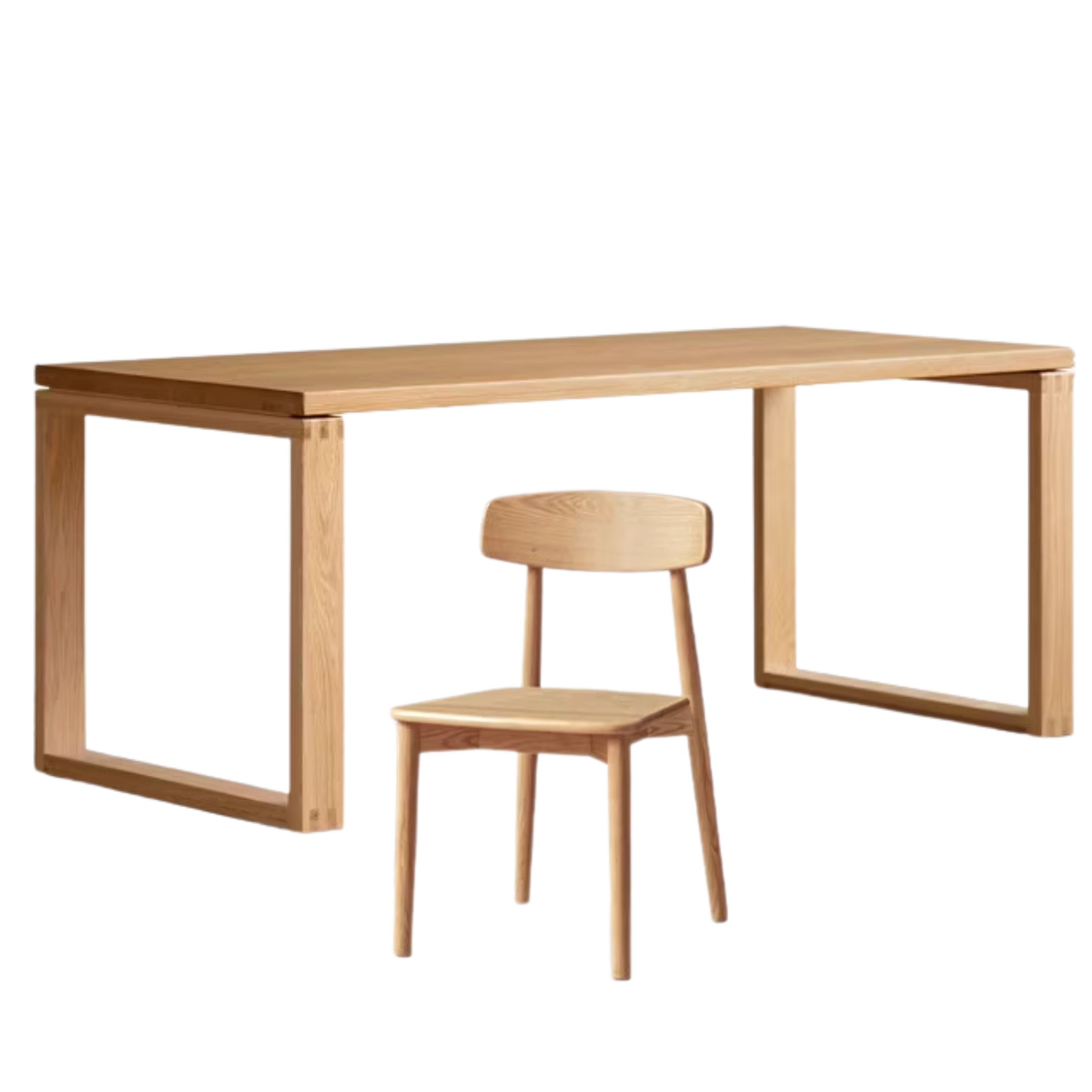 Beech, Oak Solid Wood Large Dining Table