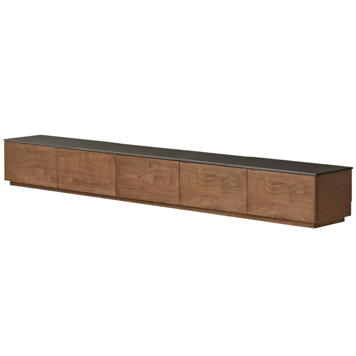 Black Walnut, Sandalwood Solid Wood Extra Long Modular TV Console