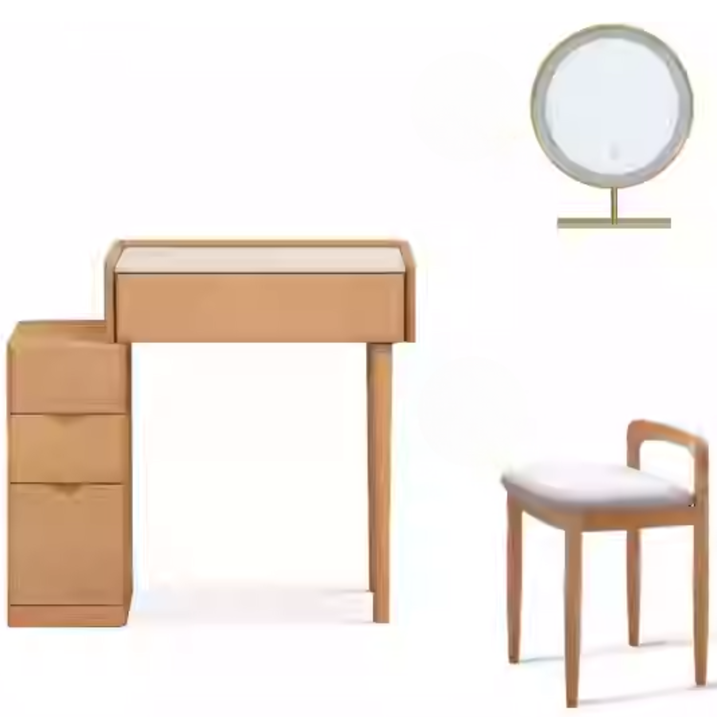 Beech Solid Wood Nordic Light Luxury Dressing Table.