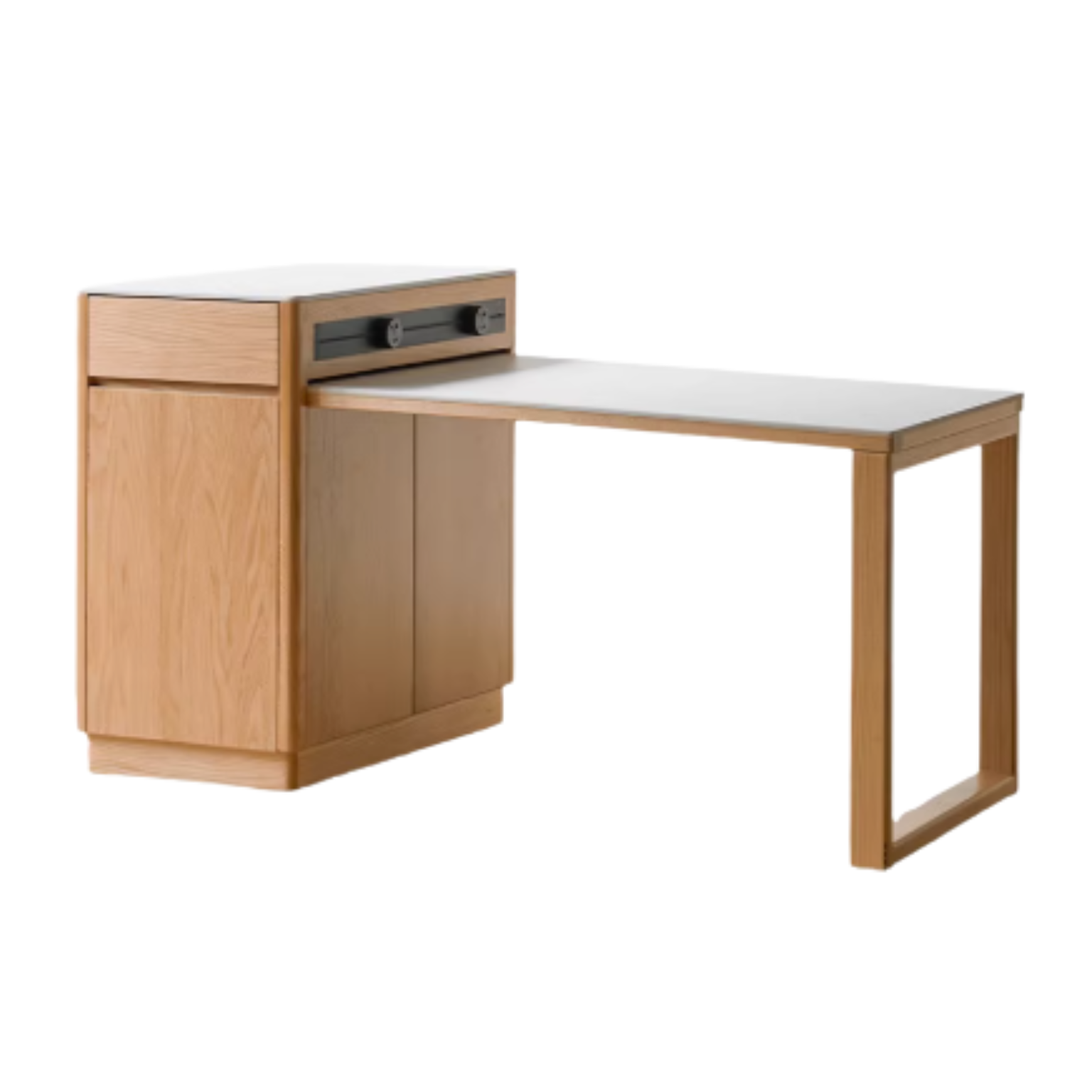 Oak Solid Wood Telescopic Island Rock Plate Dining Table