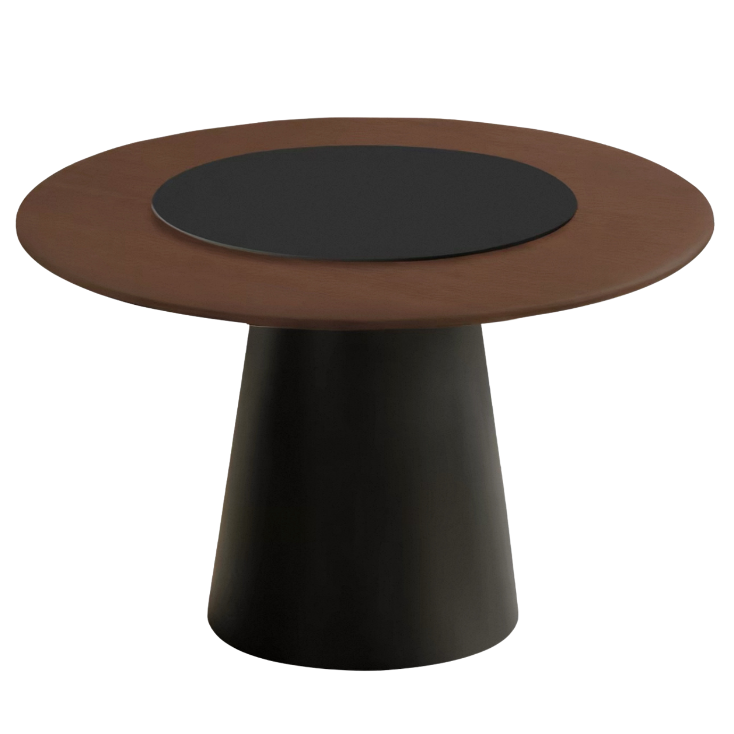 Black Walnut, Oak Solid Wood, Golden Pearwood, Sandalwood Rock Slab Round Dining Table